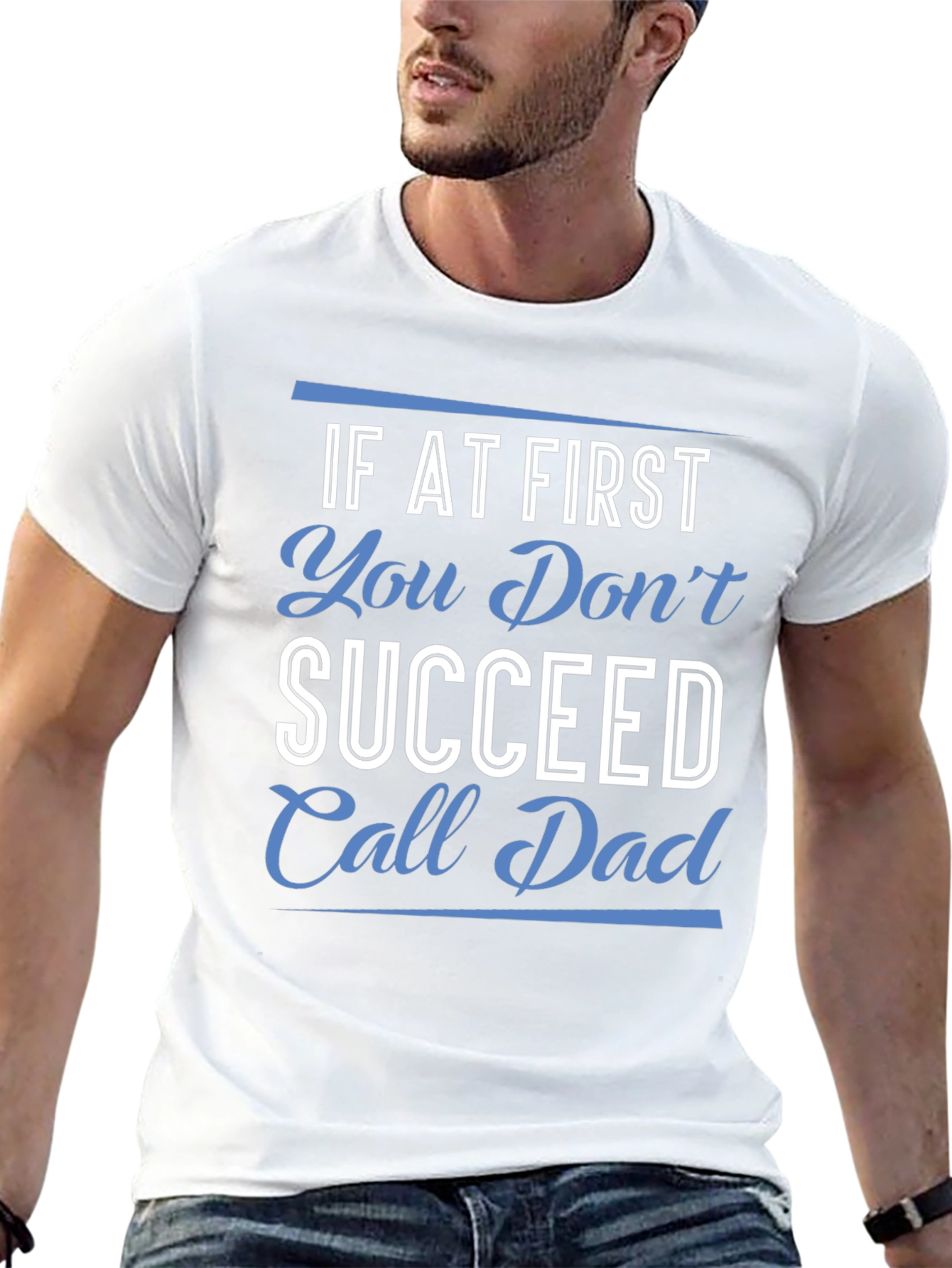 Black Call Dad T-Shirt - Funny Father's Day Gift view 13