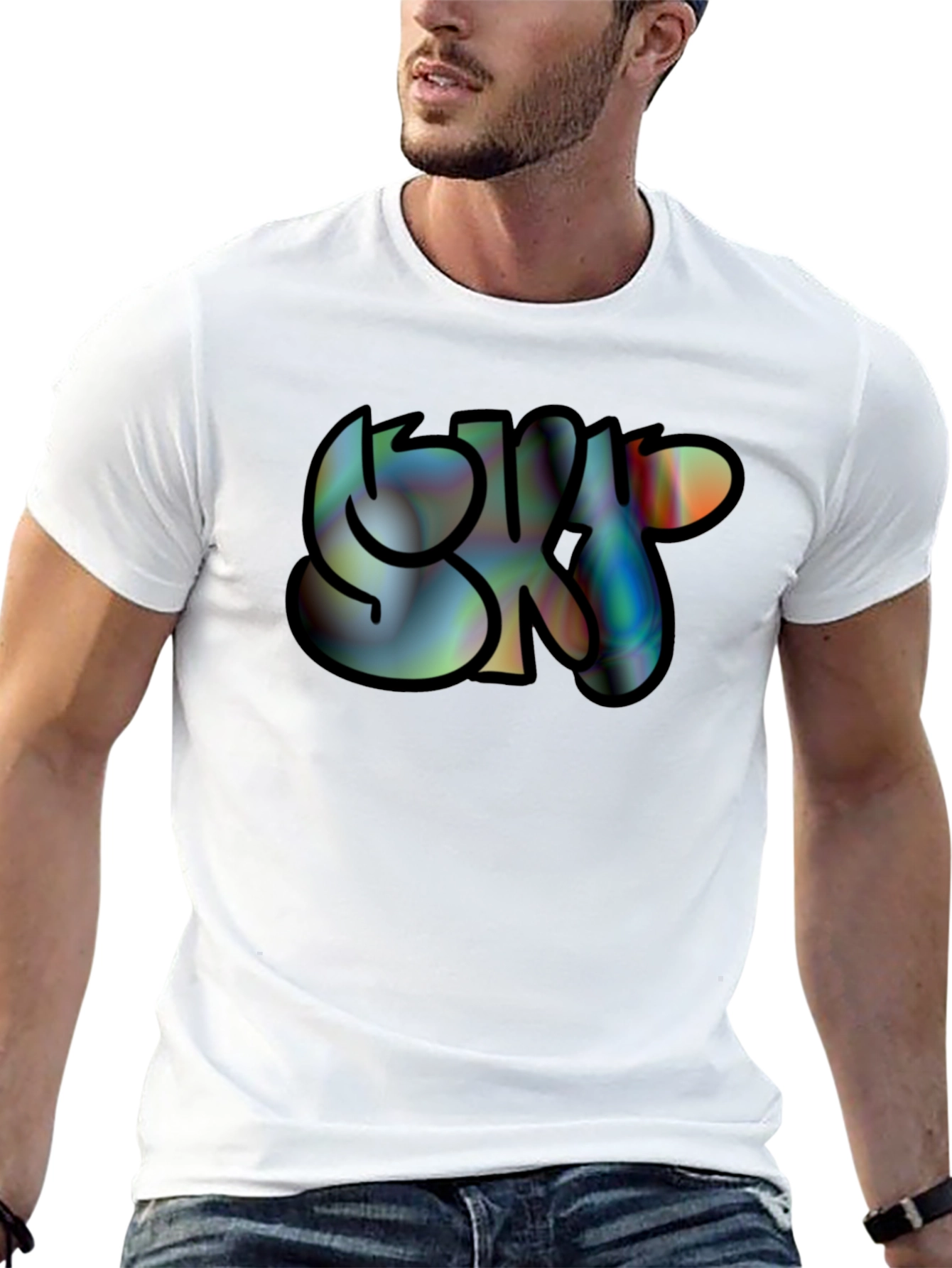 Black SK8 Graphic Print Black Tee - Casual Cool view 13