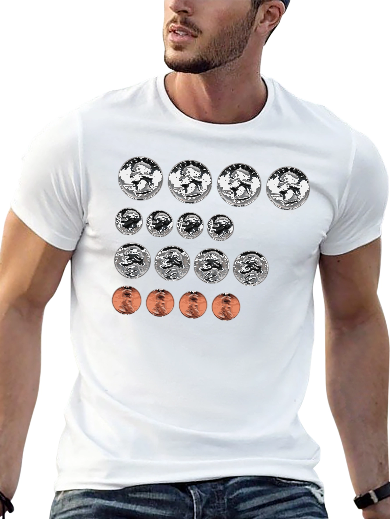 Black Coin Collector T-Shirt - Funny Money Design view 13