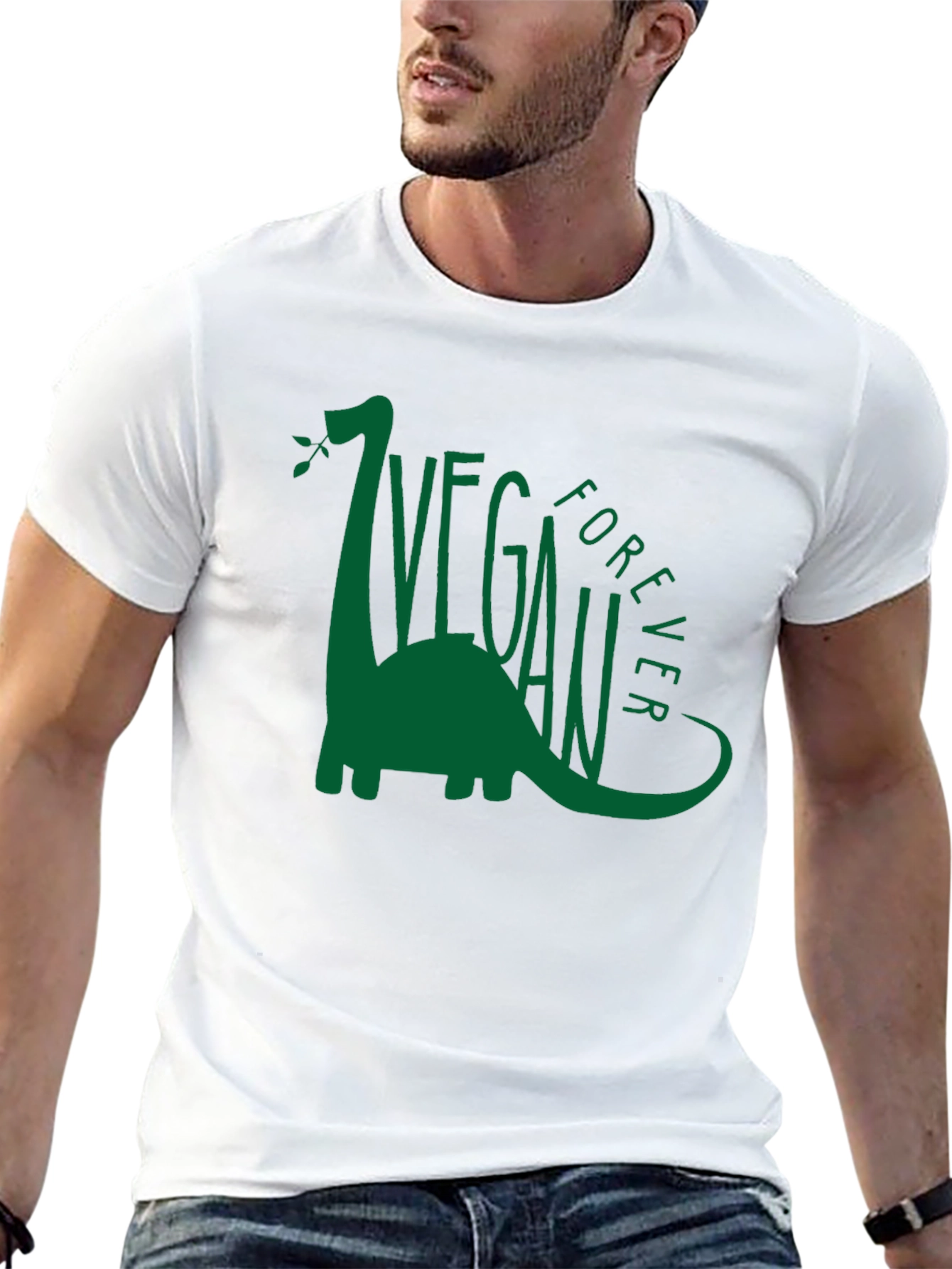 Black Vegan Forever Dinosaur Graphic Tee view 13