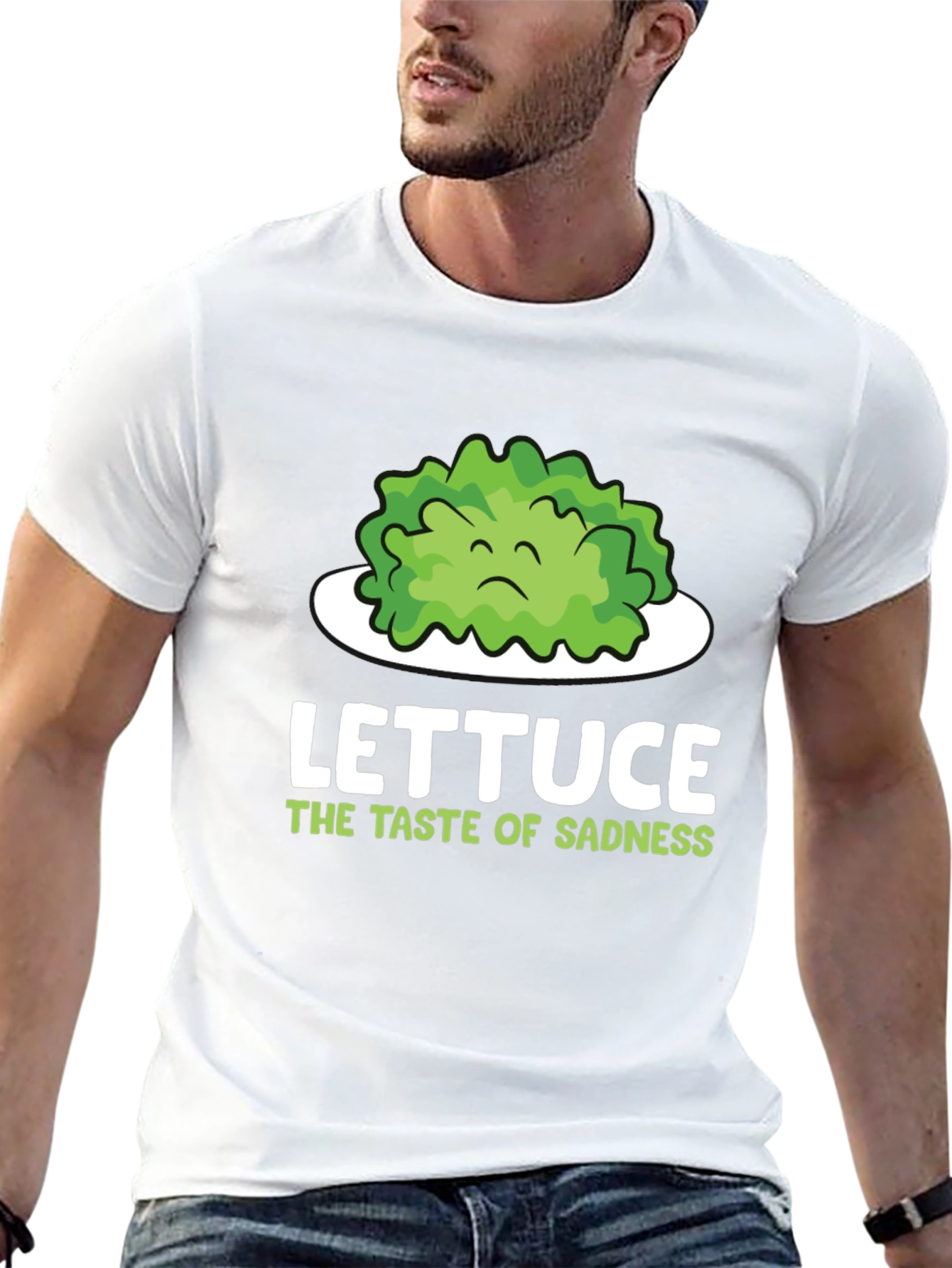 Black Lettuce Taste of Sadness T-Shirt - Funny Vegan Tee view 13