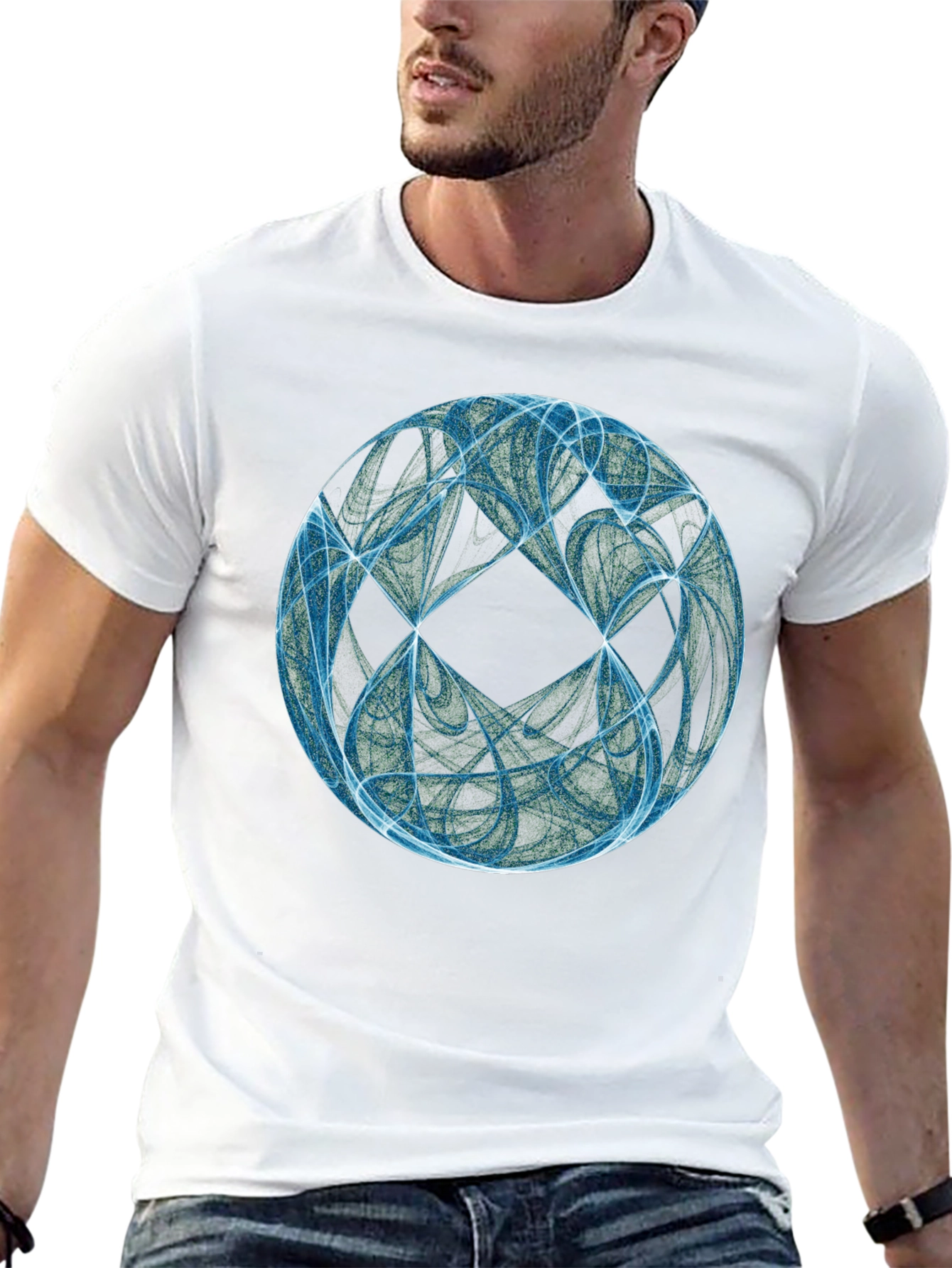 Black Abstract Sphere Graphic T-Shirt - Black view 13