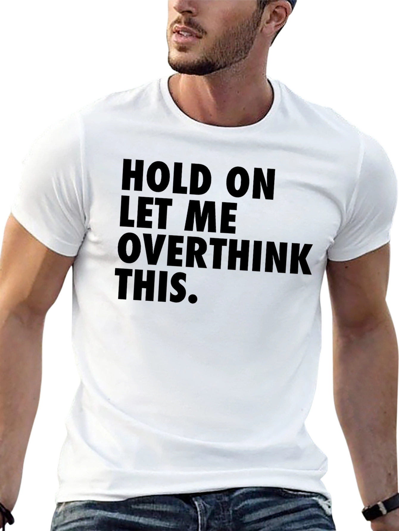Black Overthinker Tee - Funny Graphic Novelty Slogan T-Shirt view 13
