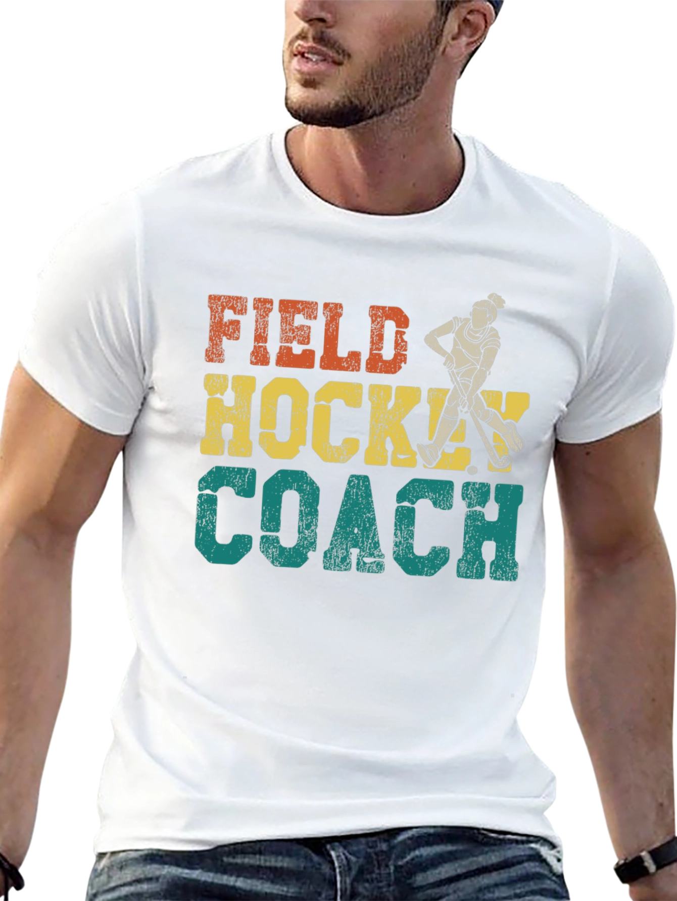 Black Field Hockey Coach Graphic Tee view 13