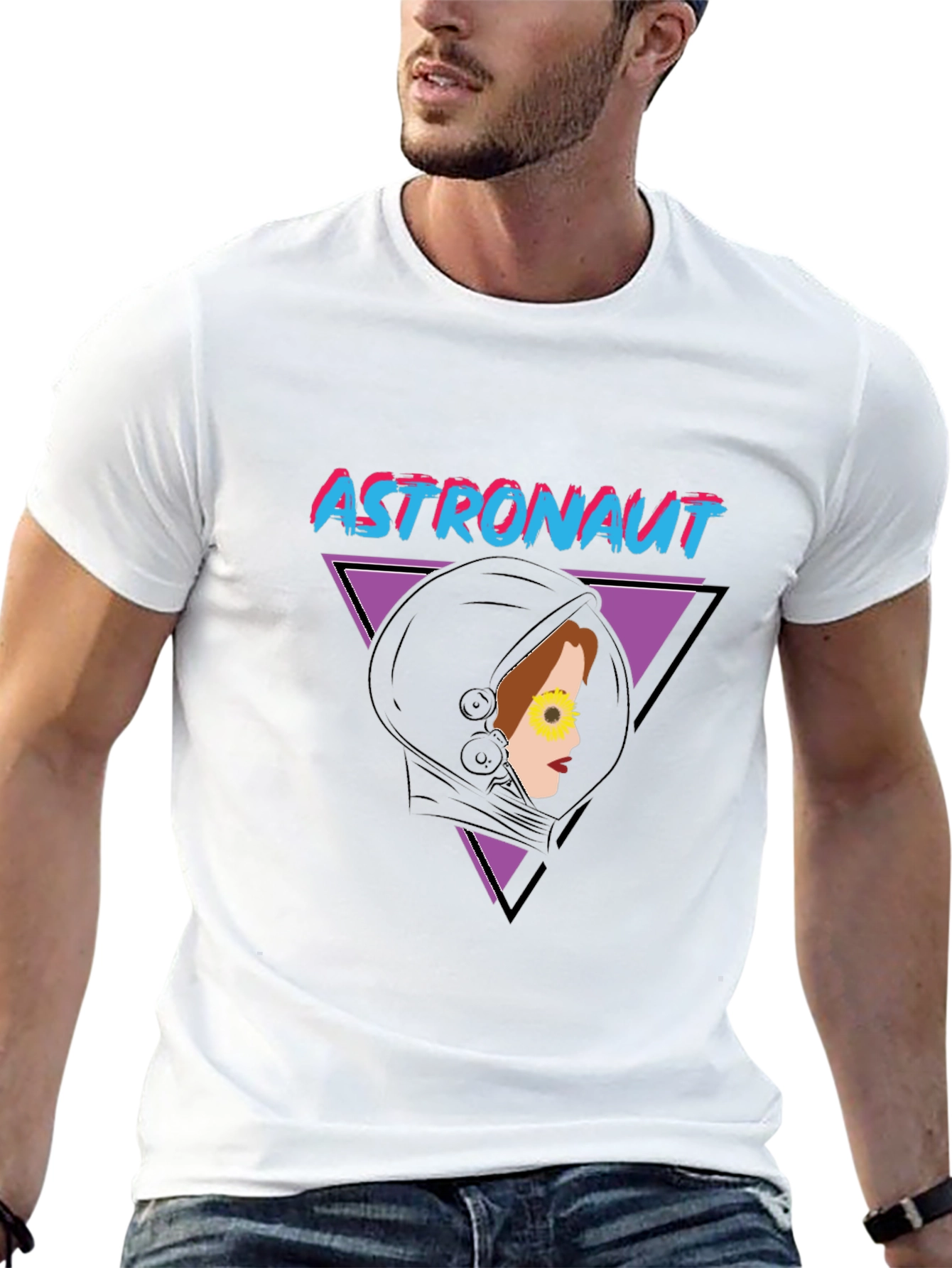 Black Astronaut Retro Graphic T-Shirt view 13