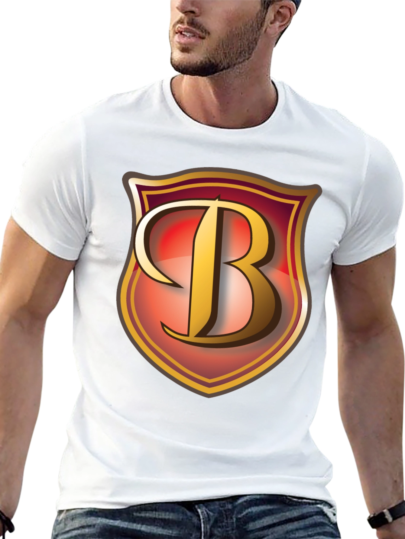 Black Letter B Shield Graphic T-Shirt view 13