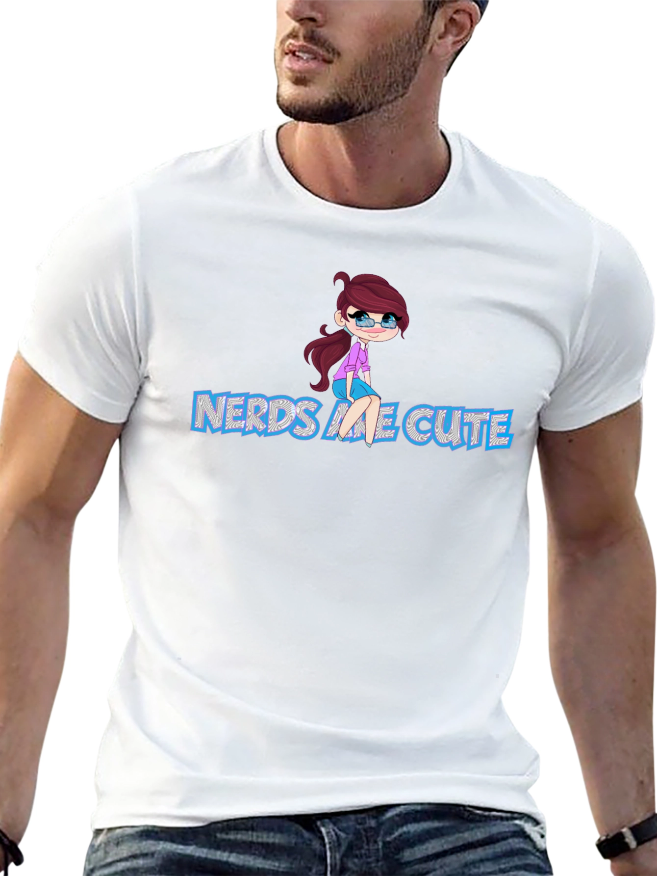 Black Nerds Are Cute Unisex Black T-Shirt view 13