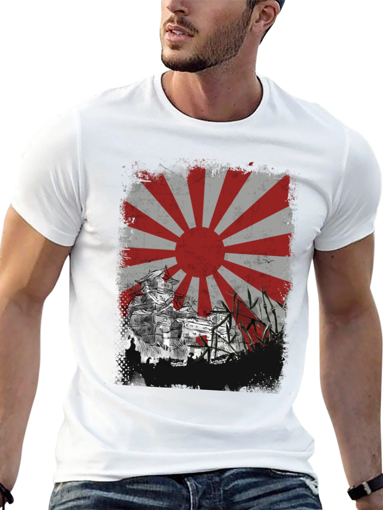 Rising Sun T-Shirt - Japanese Castle Design - 13
