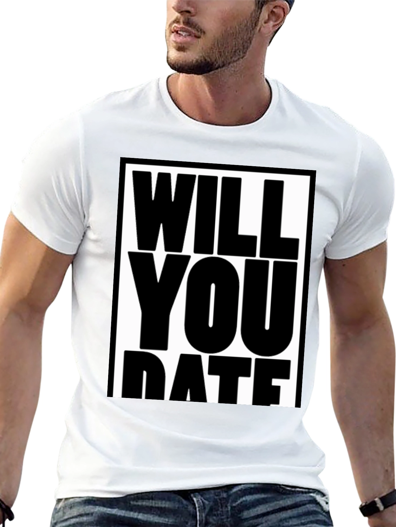 Black Funny Will You Date Graphic Tee Shirt view 13