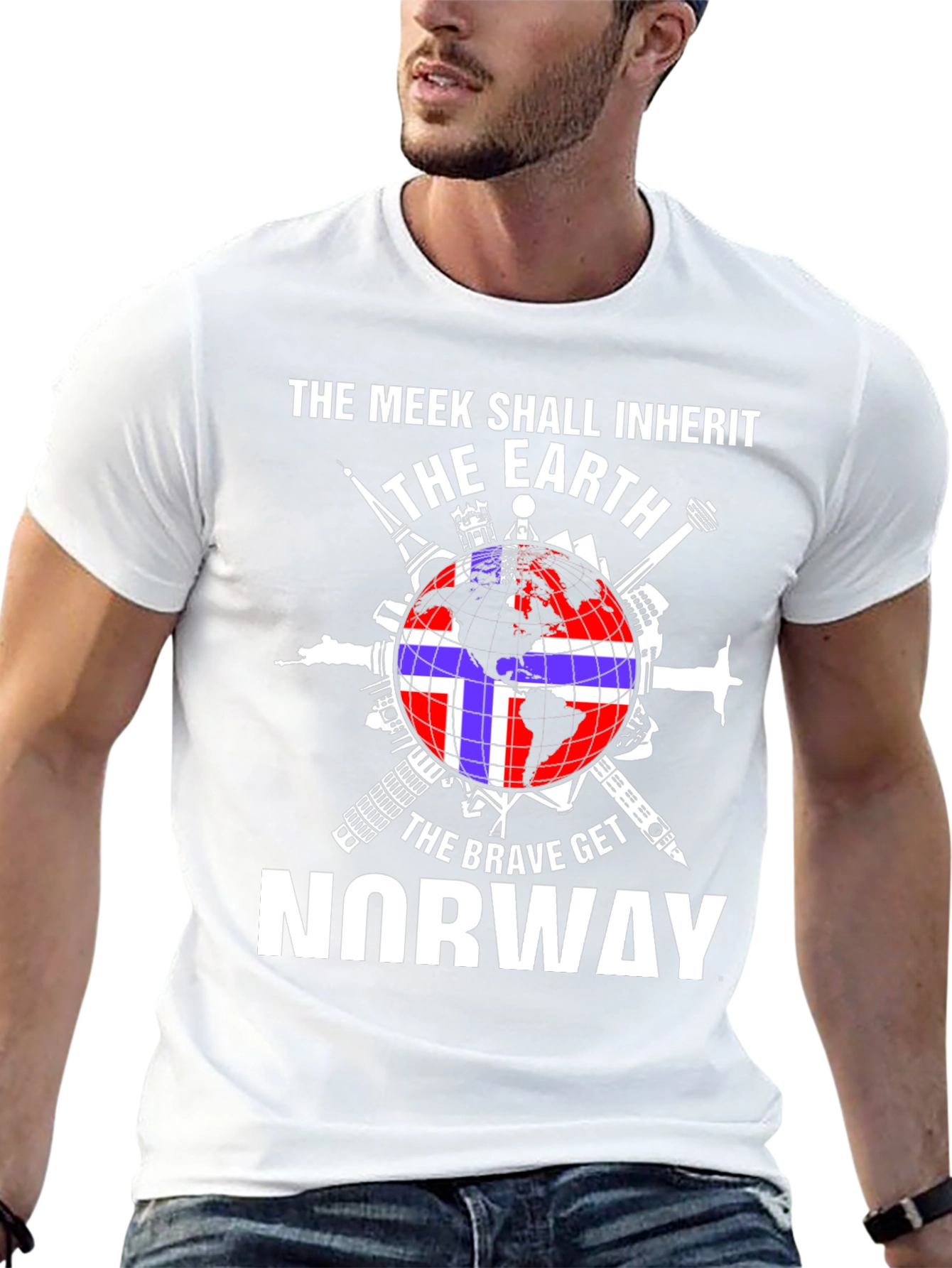 Black Meek Shall Inherit Earth, Brave Get Norway T-Shirt view 13