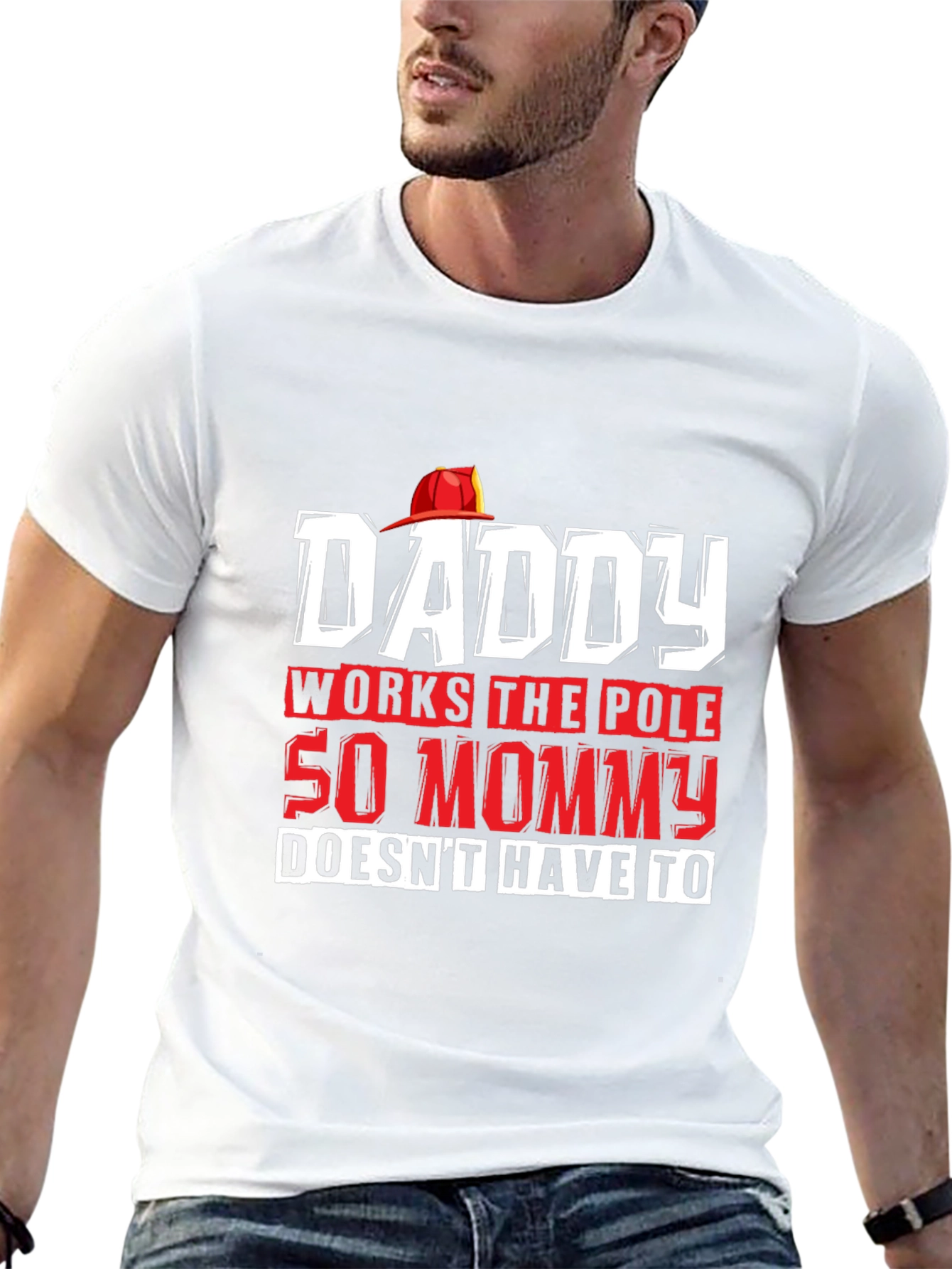 Black Daddy Works The Pole Funny Graphic T-Shirt view 13