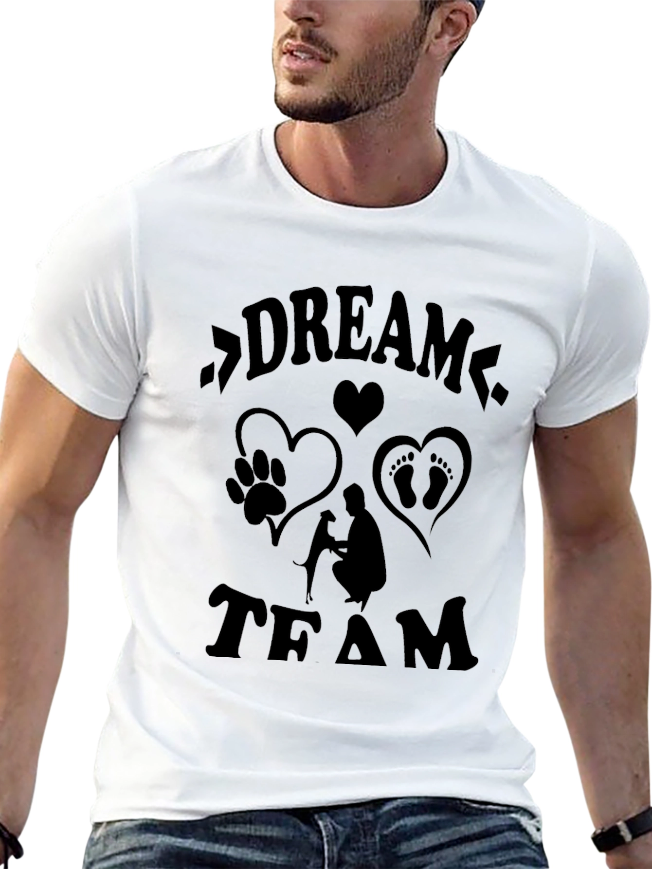 Black Dream Team Graphic Tee - Family, Dog, Baby Love view 13