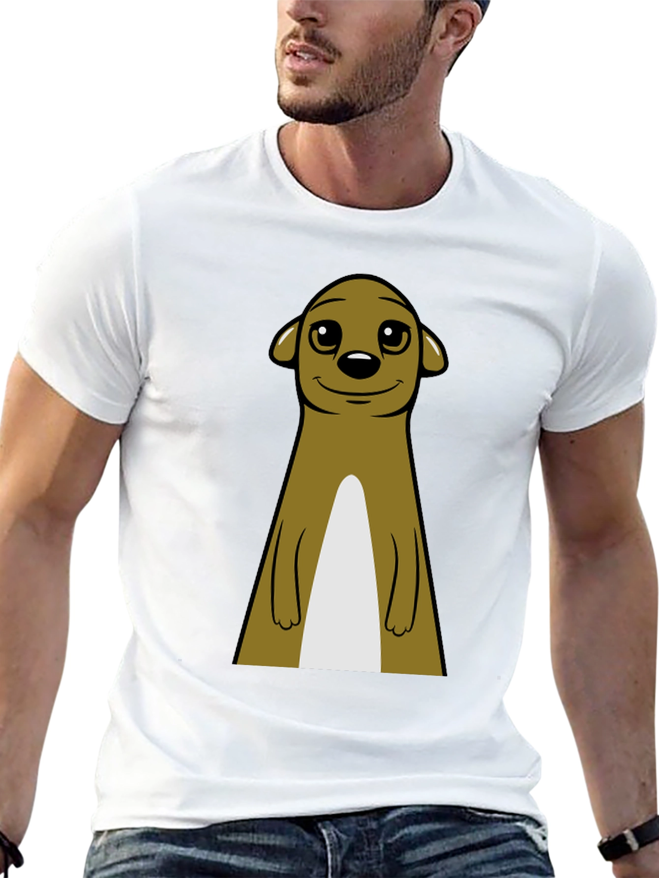 Black Meerkat Graphic Tee - Classic Crew Neck view 13
