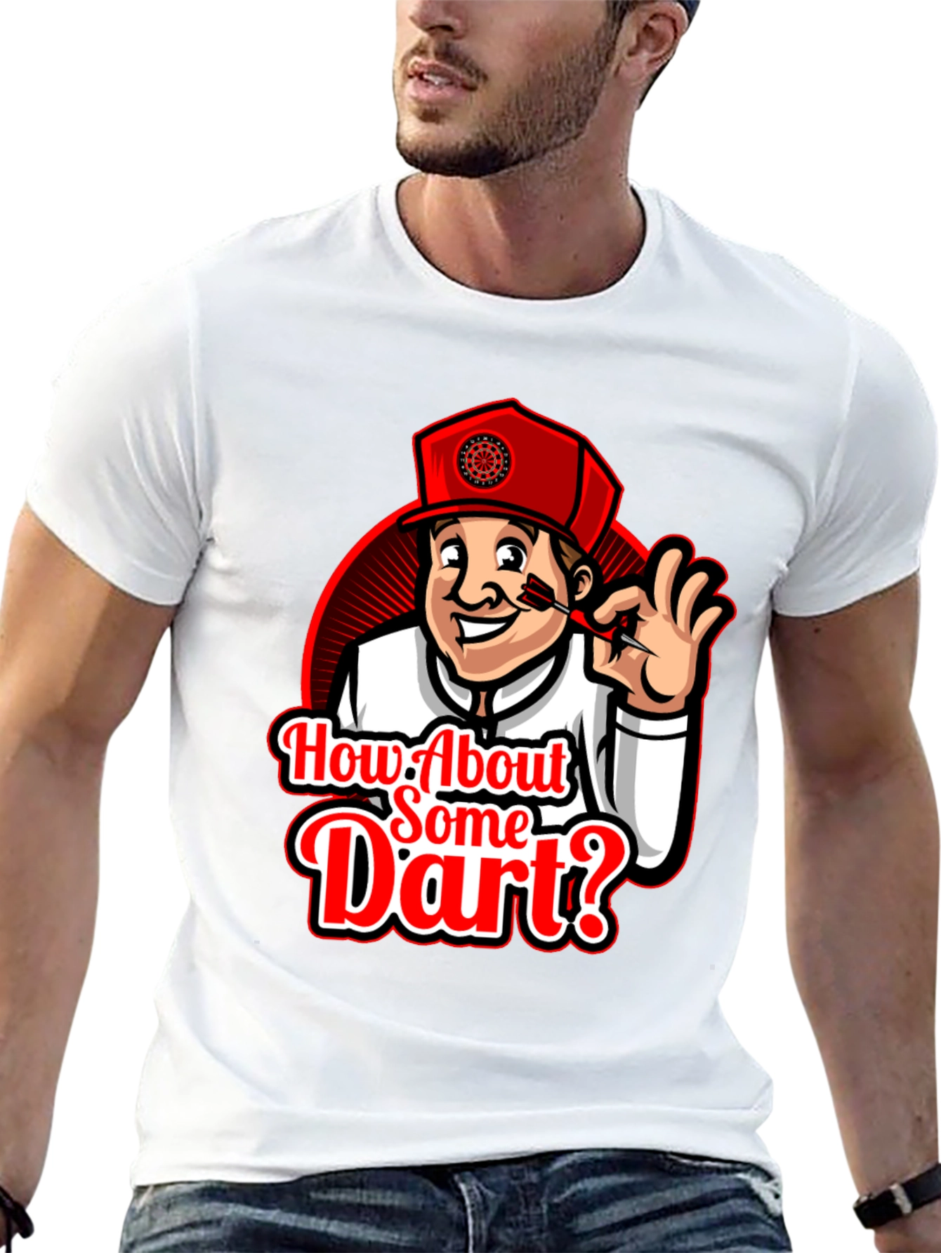 Black How About Some Dart? T-Shirt - Dart Game Tee view 13