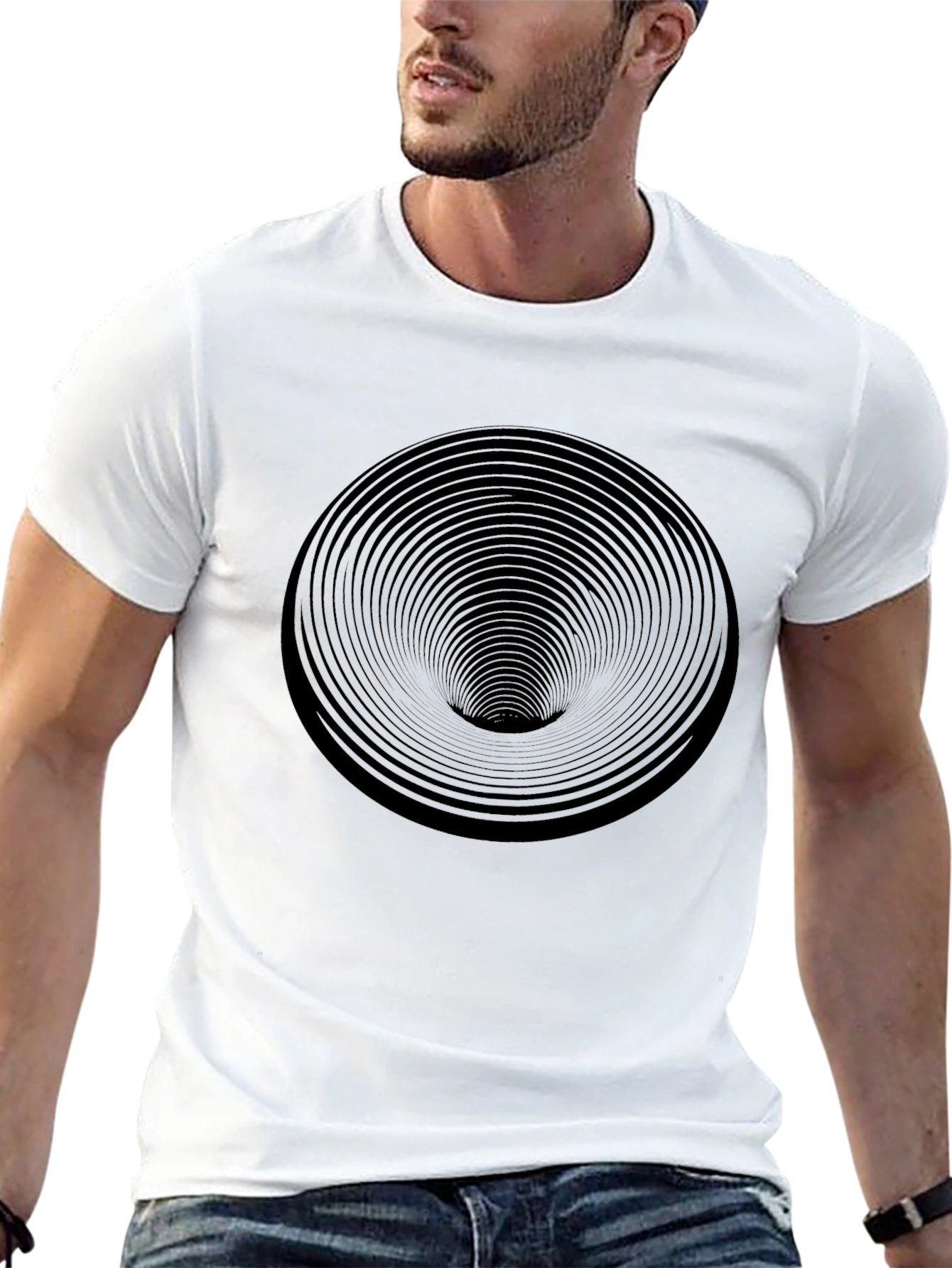 Black Hypnotic Black Hole Graphic Tee - Soft Cotton Comfort view 13