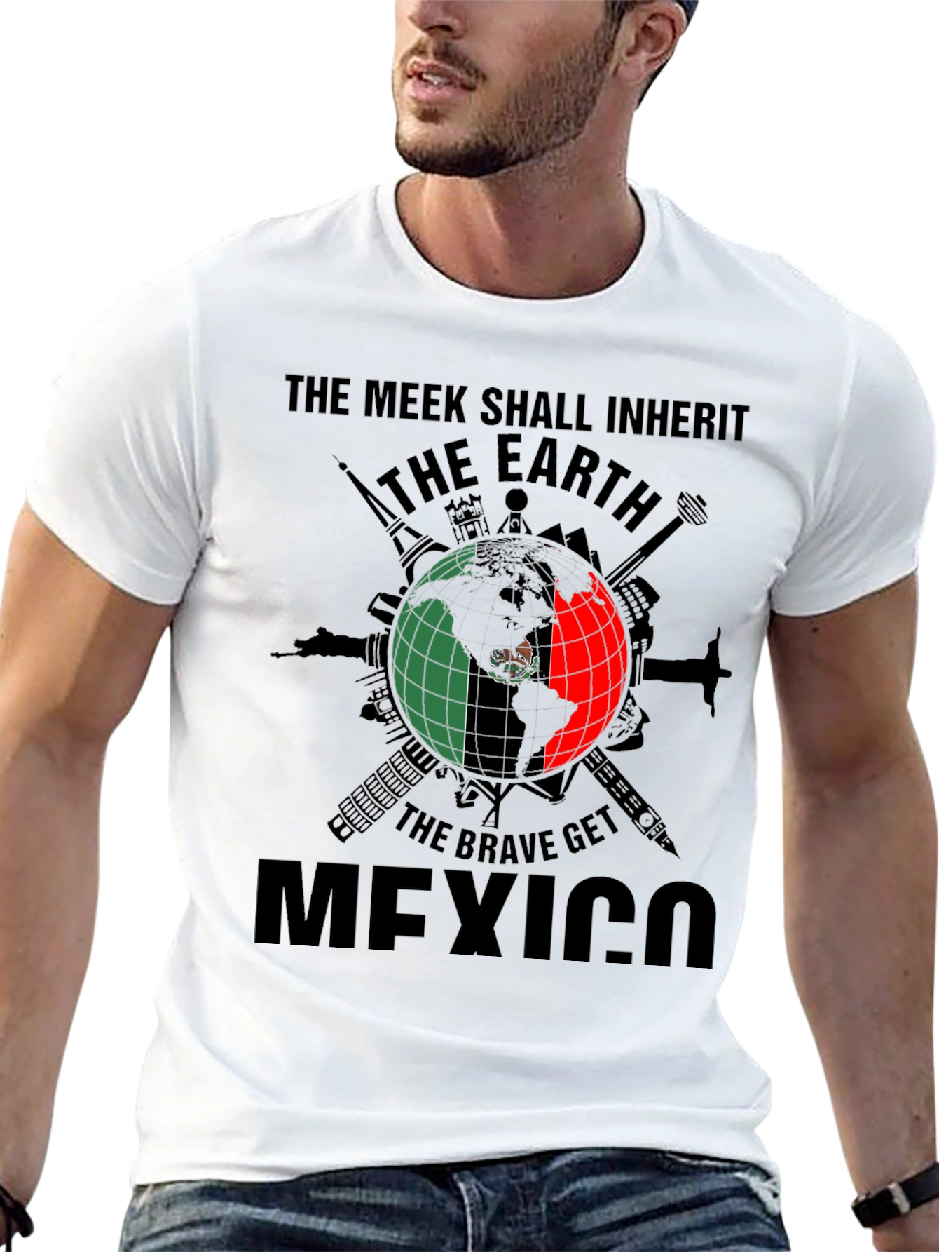 Black Meek Inherit Earth, Brave Get Mexico Tee view 13