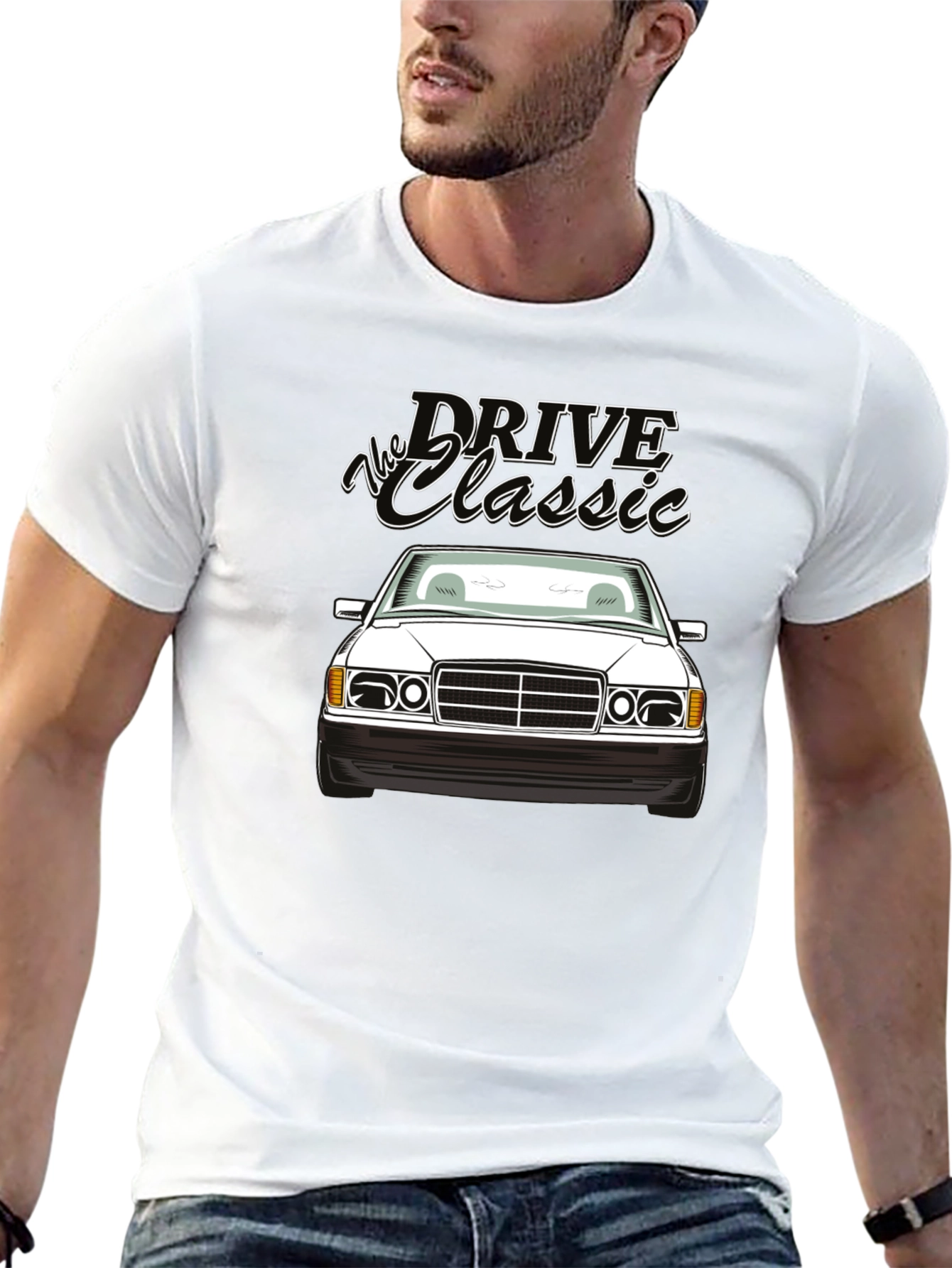 Black Drive the Classic Car T-Shirt - Black view 13