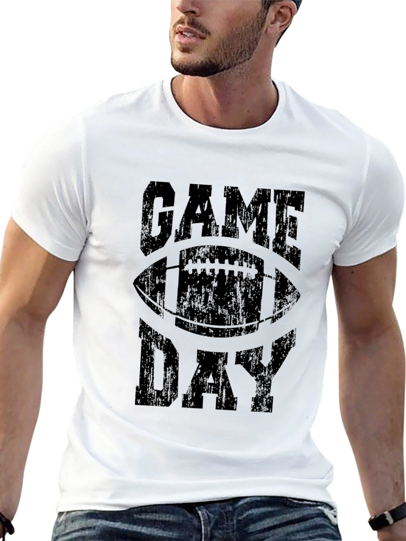 Black Game Day Football T-Shirt view 13