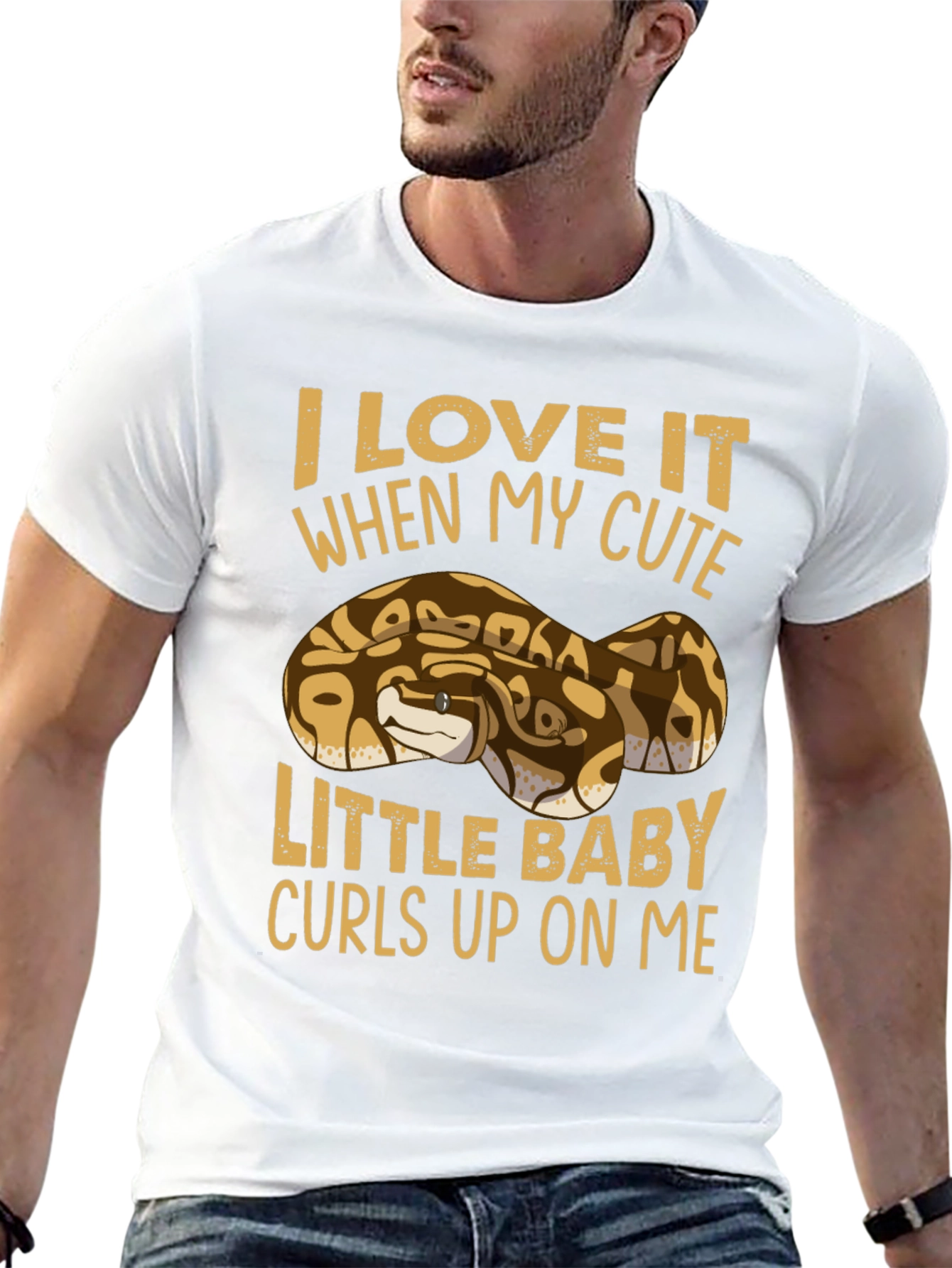 Black Cute Ball Python T-Shirt view 13
