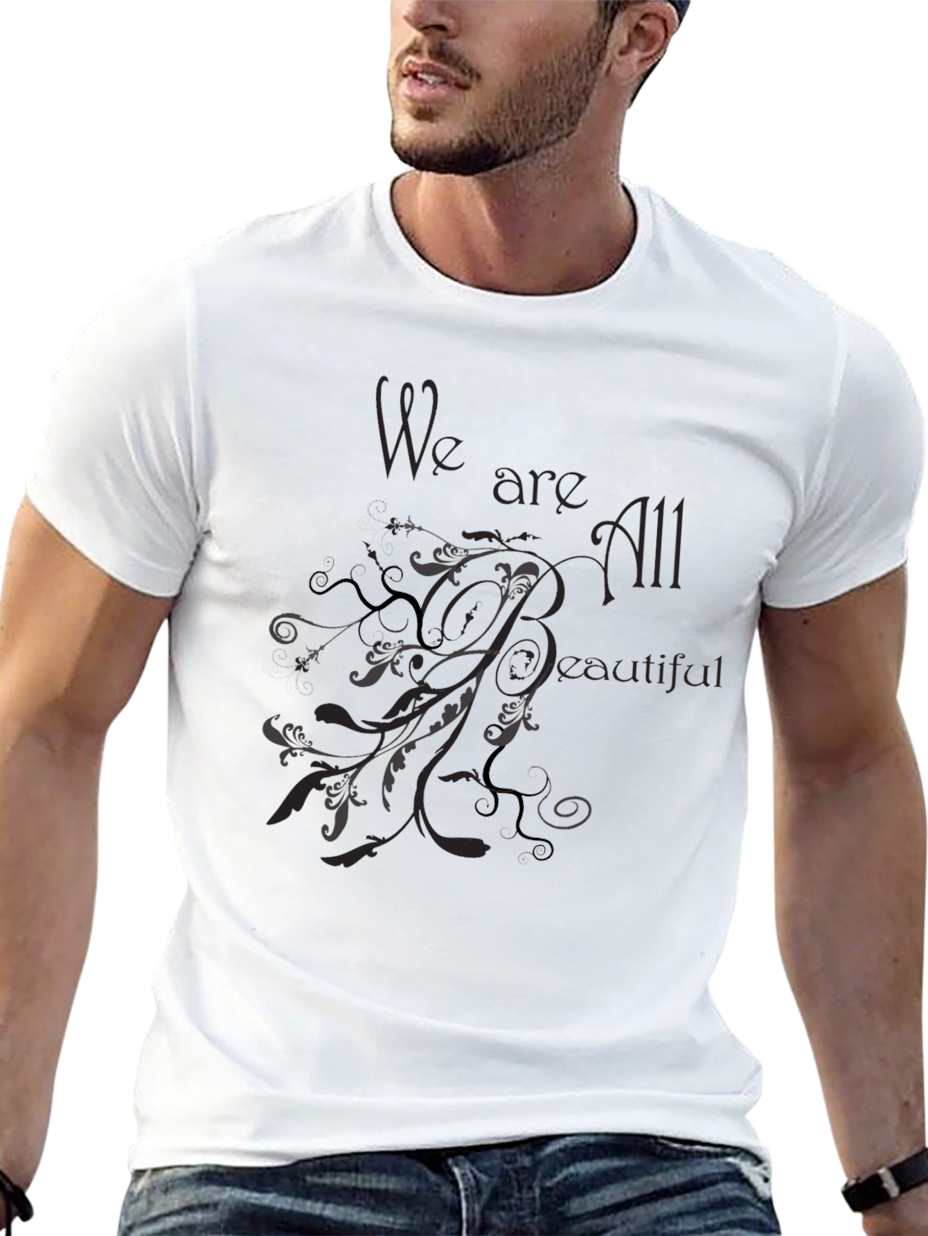 Black We are All Beautiful Black Graphic Tee view 13