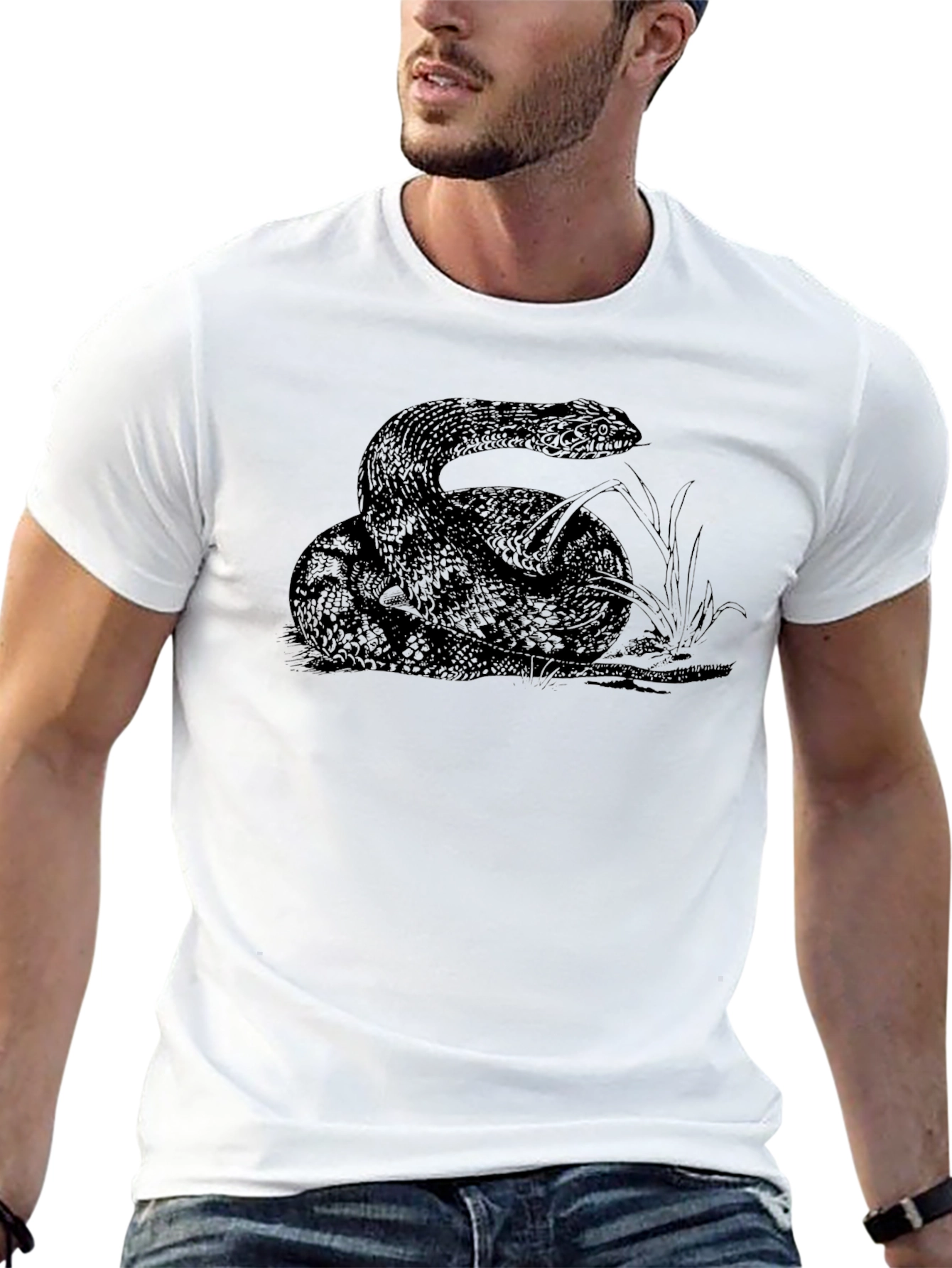 Black Snake Graphic Tee - Black Cotton view 13
