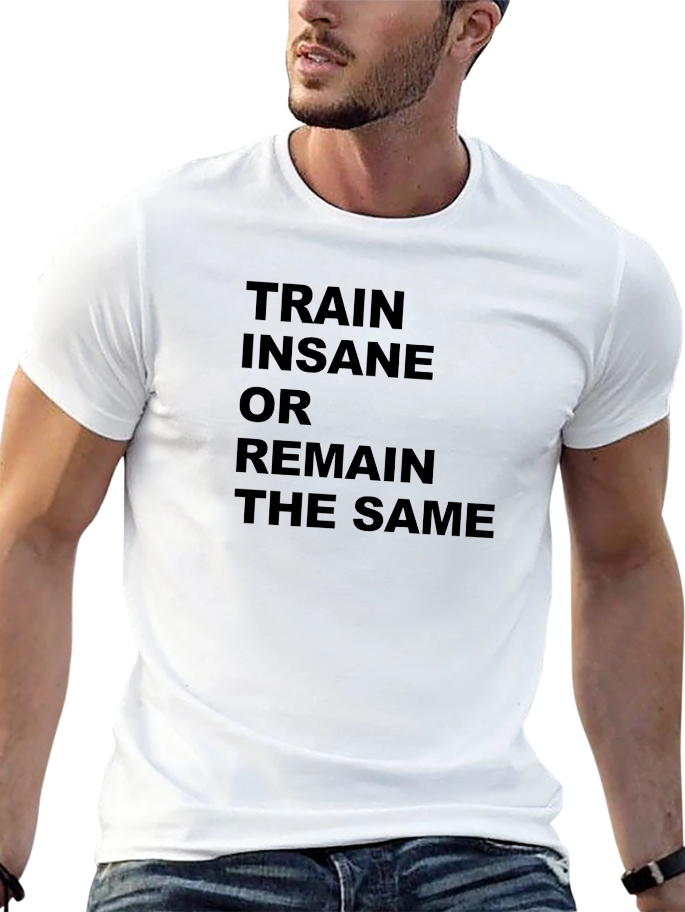 Black Train Insane Motivational Graphic T-Shirt view 13