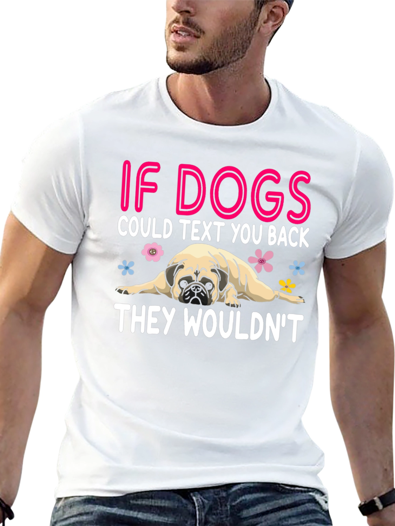 Black Funny Dog T-Shirt - If Dogs Could Text view 13