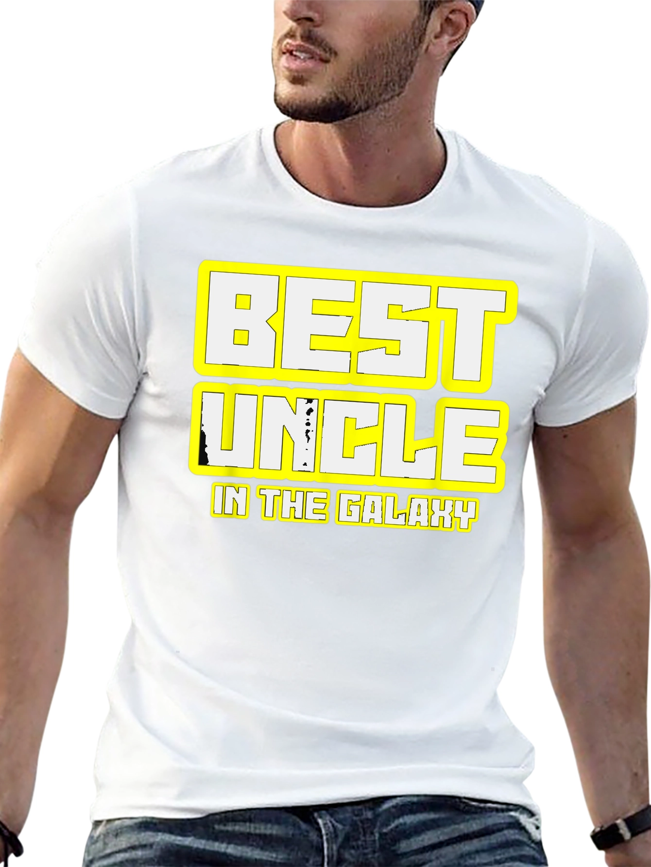 Black Best Uncle in the Galaxy T-Shirt view 13