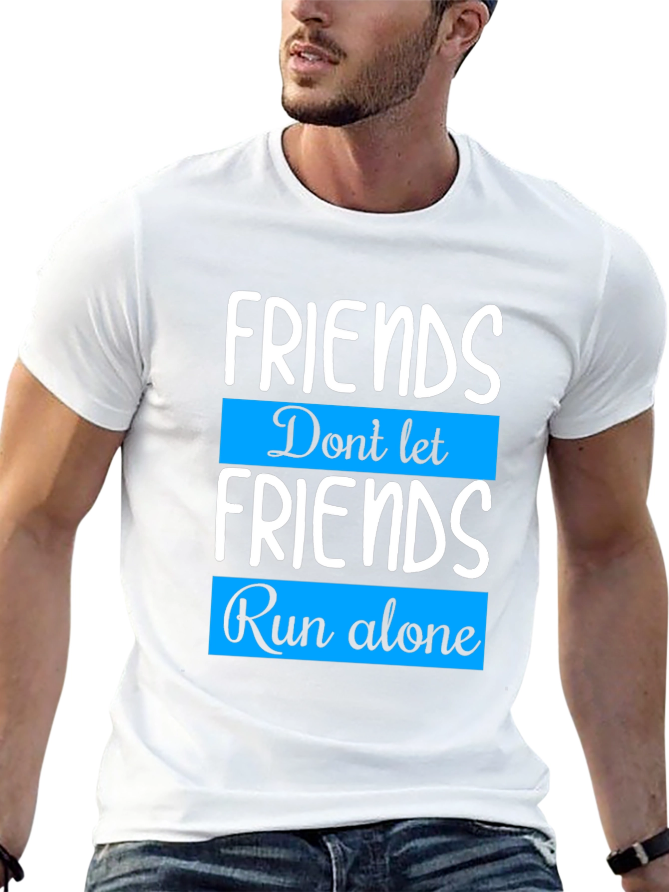 Black Friends Run Alone T-Shirt - Friendship Gift view 13