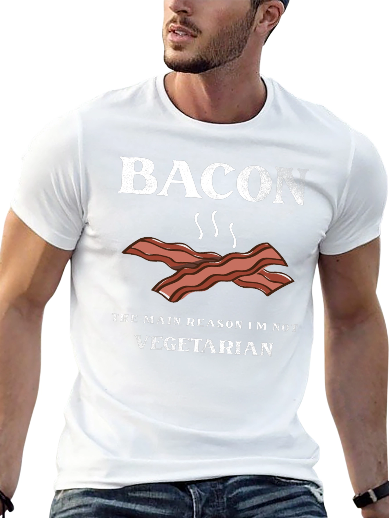 Black Bacon Lover T-Shirt: The Main Reason I'm Not Vegetarian view 13