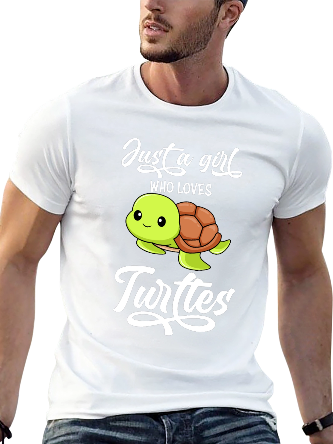 Black Just A Girl Who Loves Turtles Graphic T-Shirt view 13