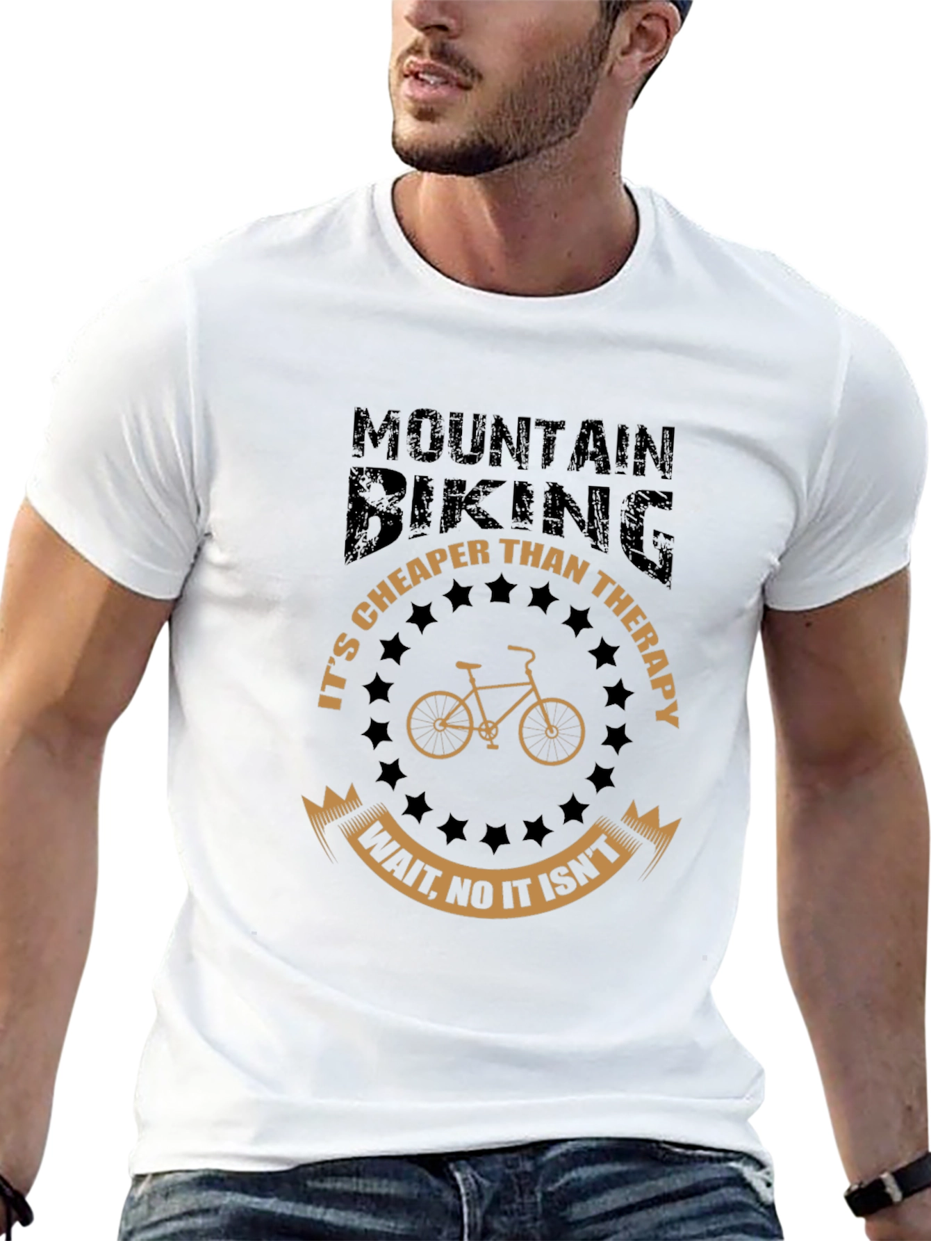 Black Mountain Biking Therapy T-Shirt Funny Bike Tee view 13
