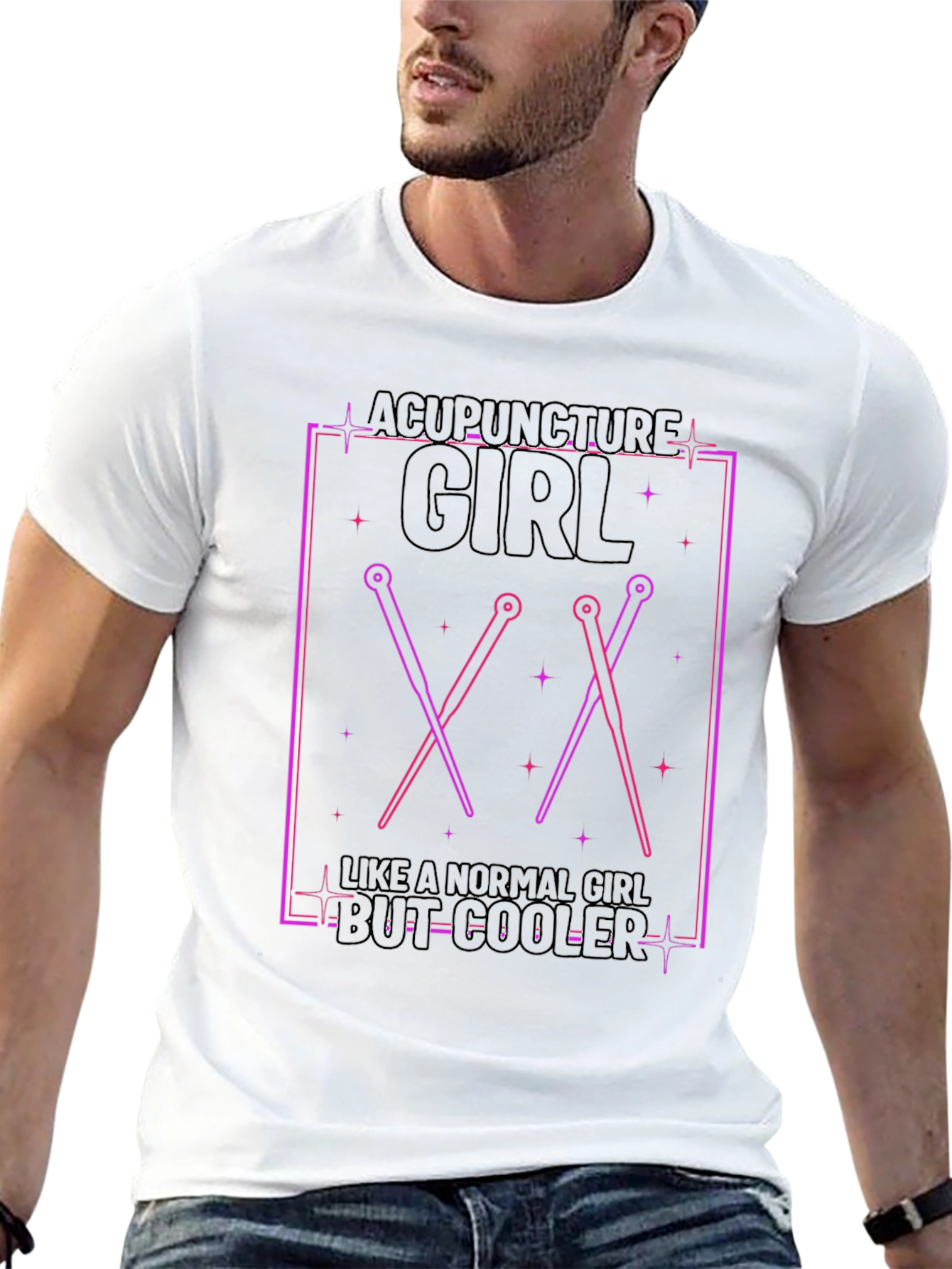 Black Acupuncture Girl T-Shirt - Cooler Than Normal view 13
