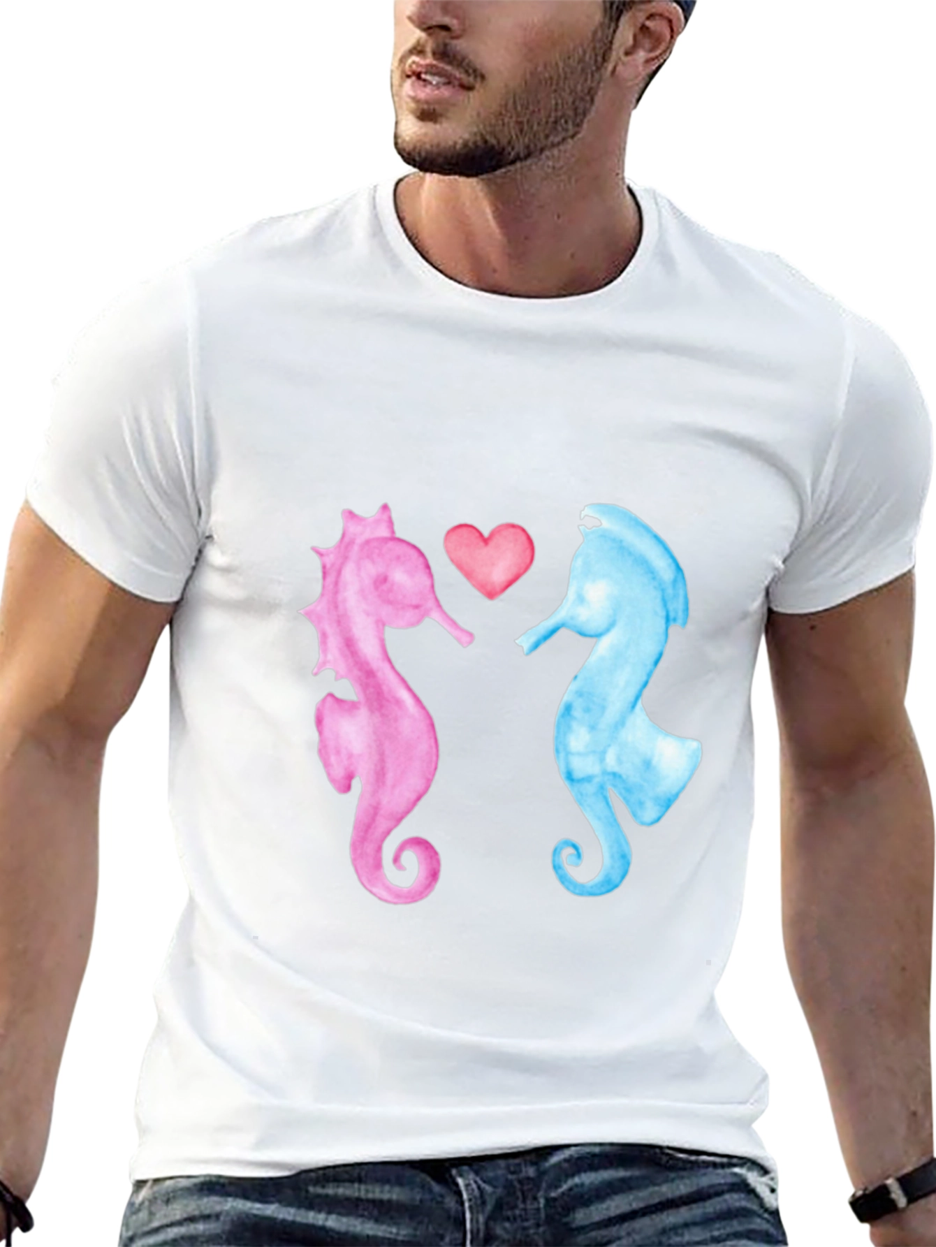 Black Sea Horse Love T-Shirt view 13