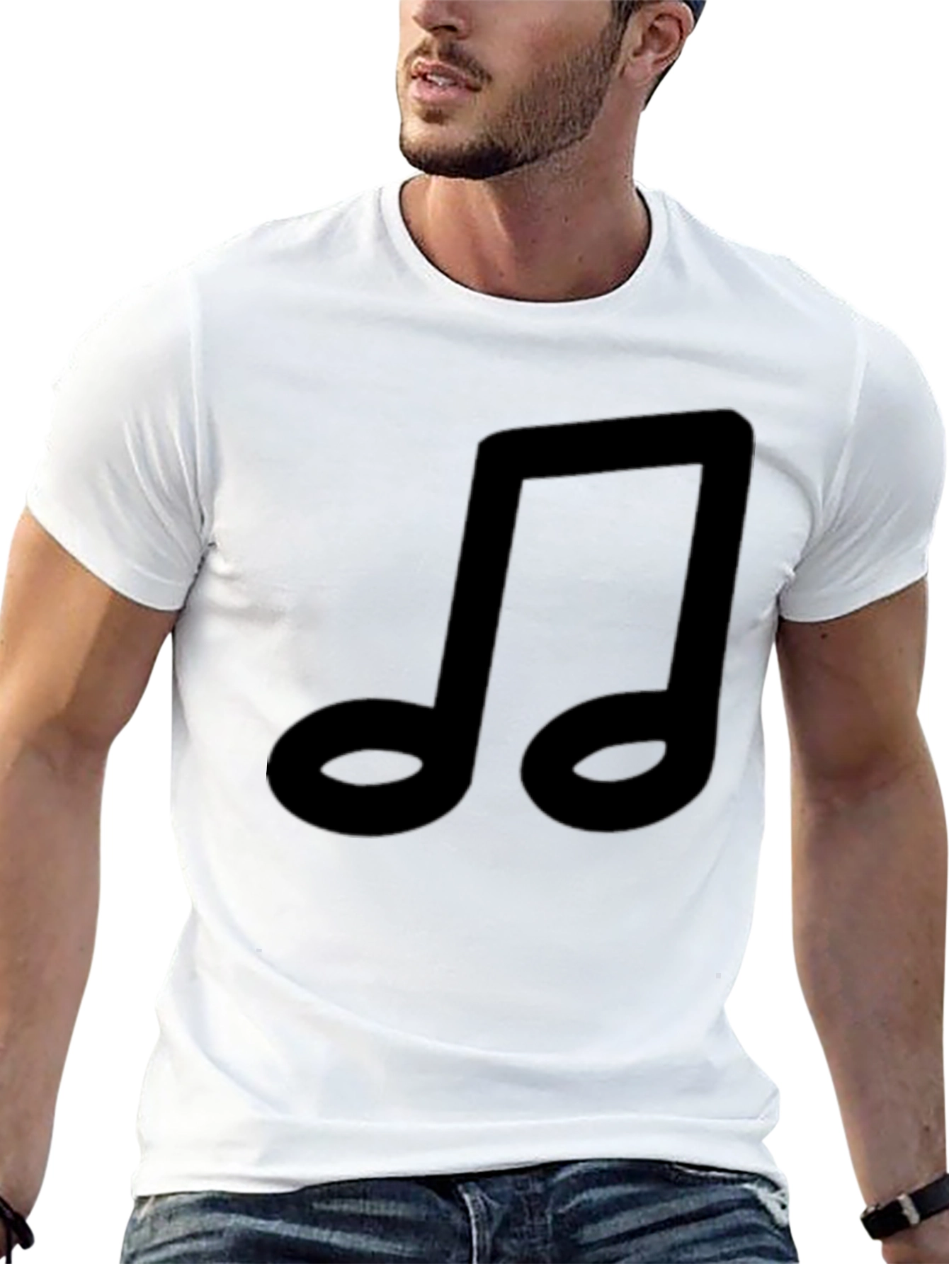 Black Music Note Graphic Black T-Shirt view 13