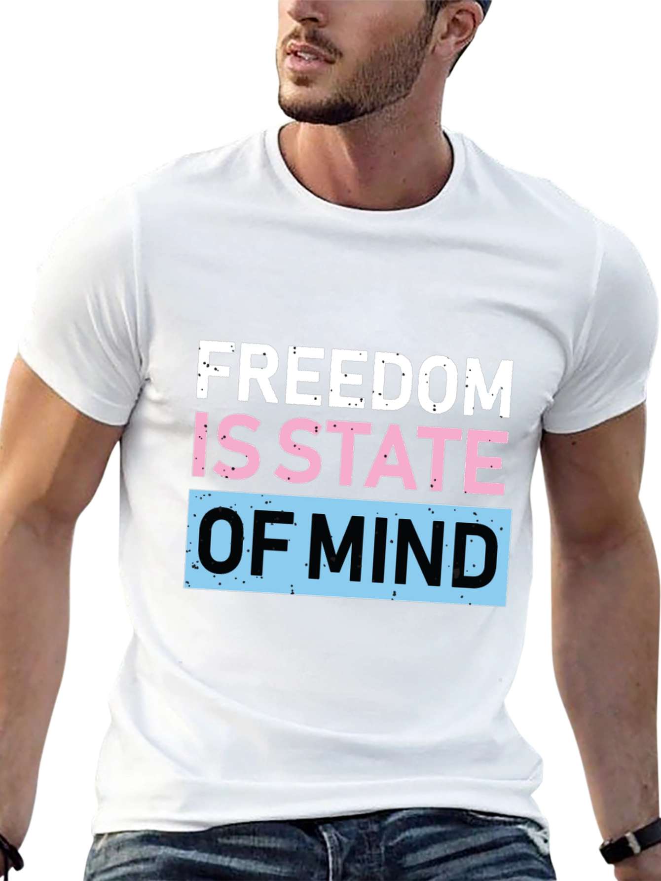 Black Freedom State of Mind Graphic T-Shirt view 13