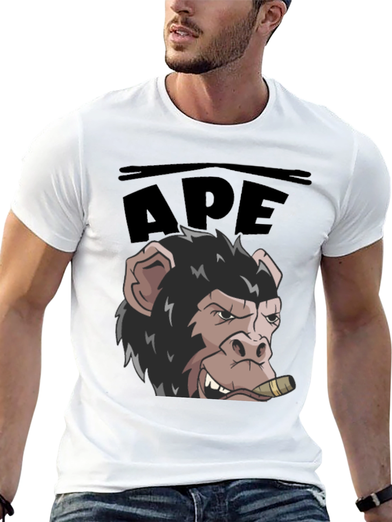 Black Ape Graphic T-Shirt - Cool Cartoon Design view 13