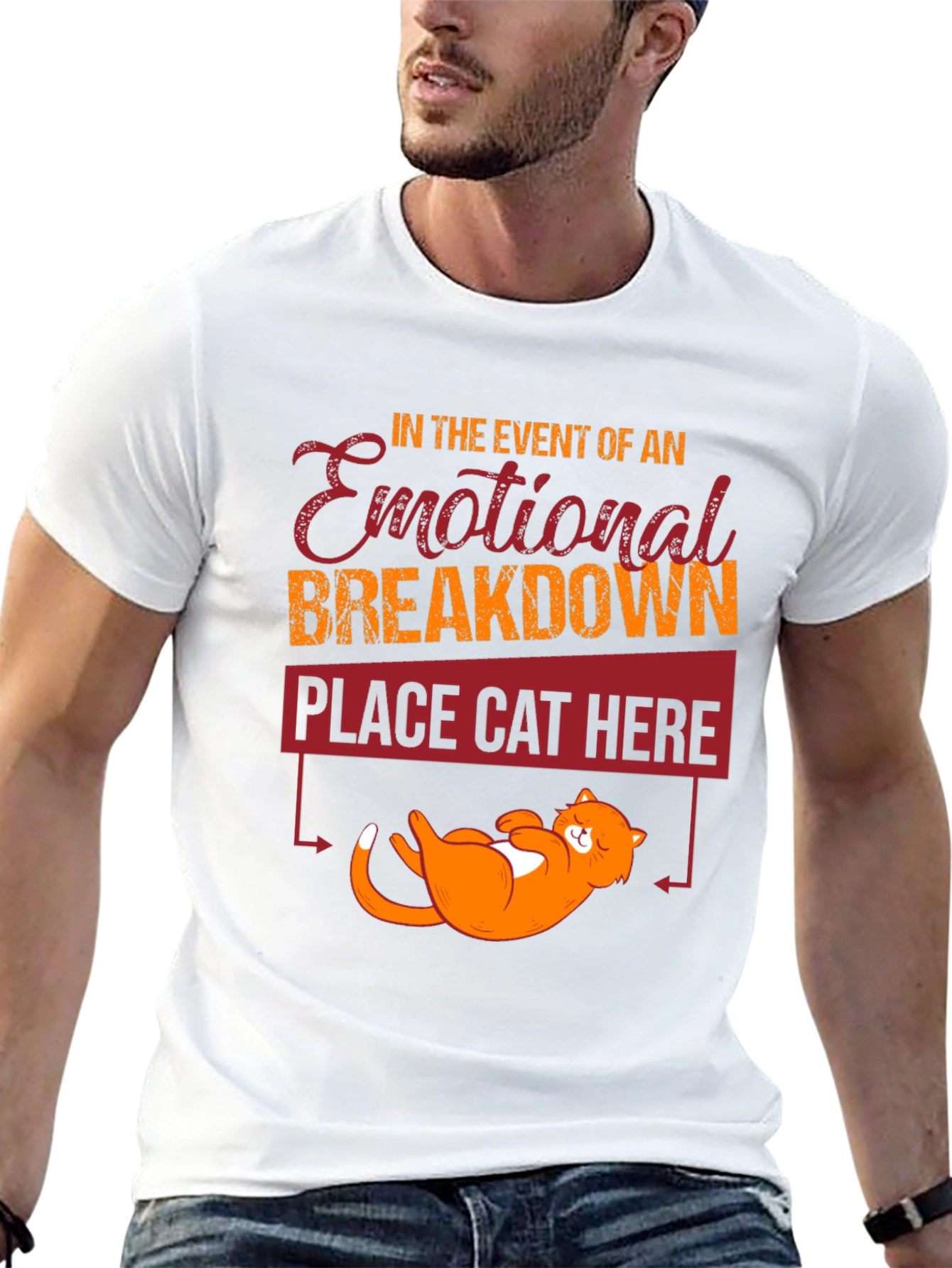 Black Emotional Breakdown Cat T-Shirt Funny view 13