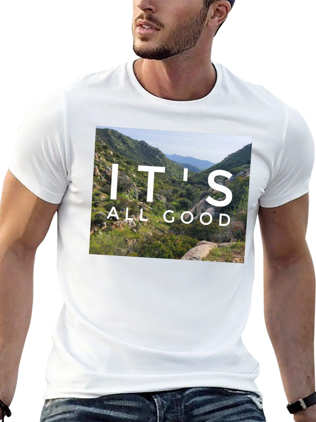 Black It's All Good Mountain Graphic Tee view 13