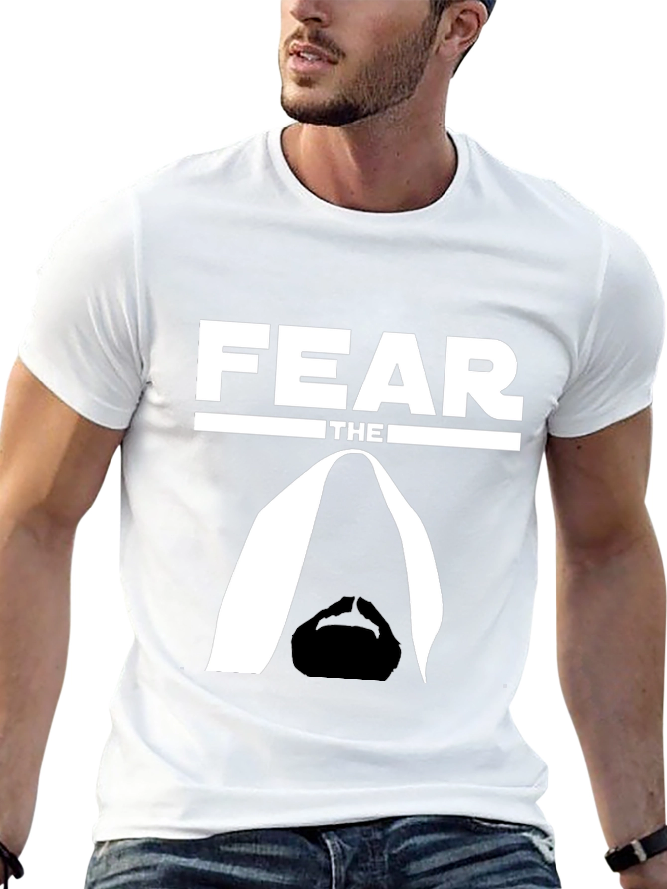 Black Fear the Beard T-Shirt - Black Cotton Tee view 13