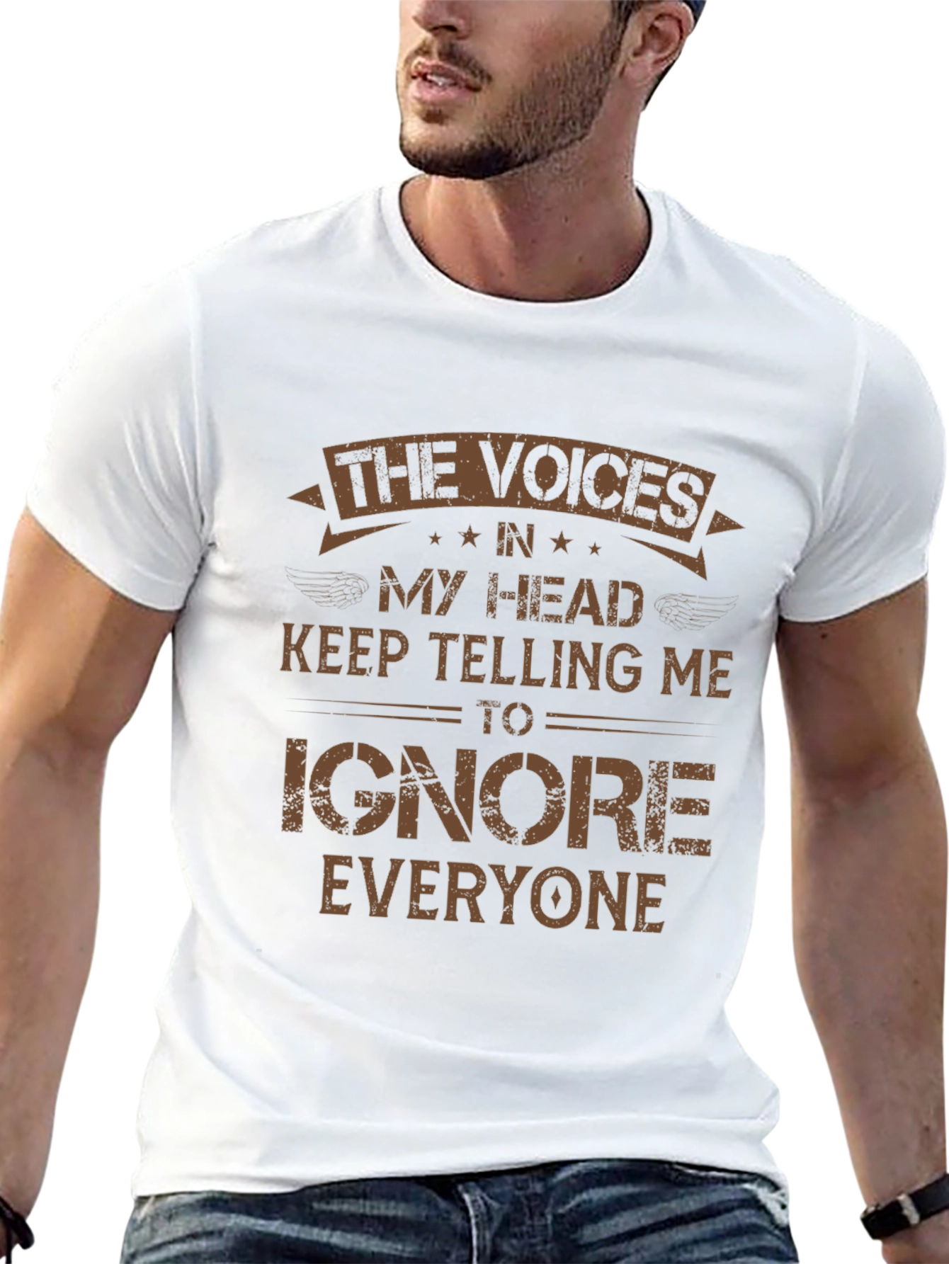 Black Voices in My Head T-Shirt - Ignore Everyone view 13
