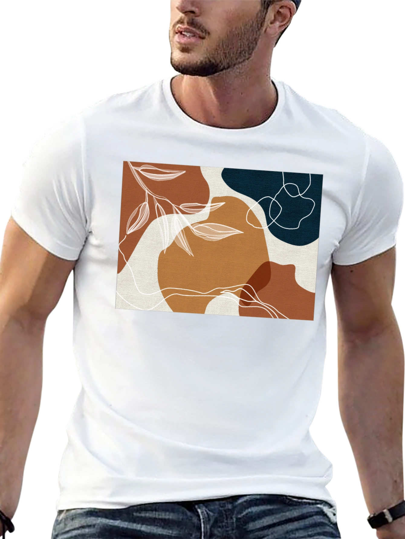 Black Abstract Art Graphic Tee - Modern Design view 13