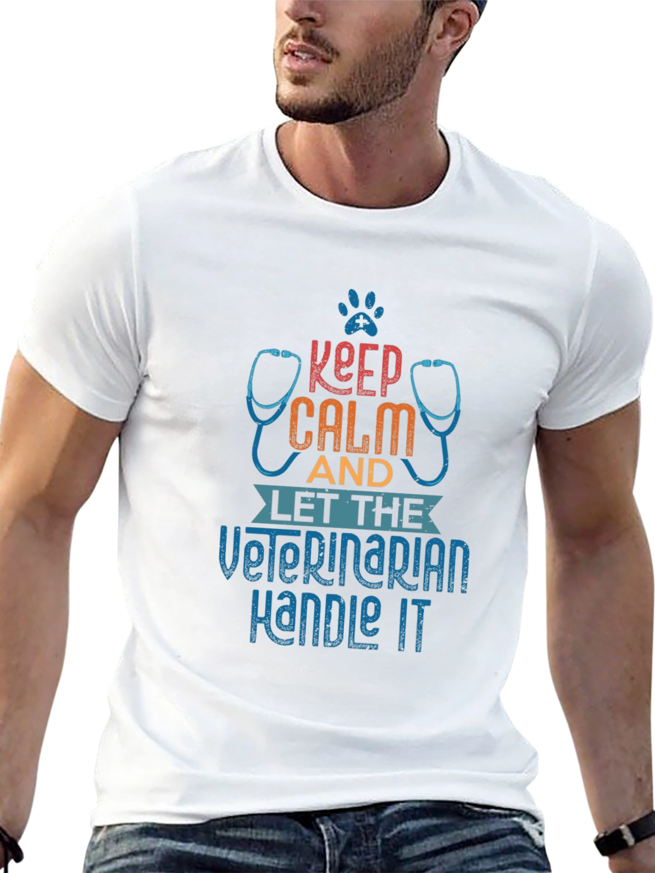 Black Keep Calm Veterinarian Handle It T-Shirt view 13