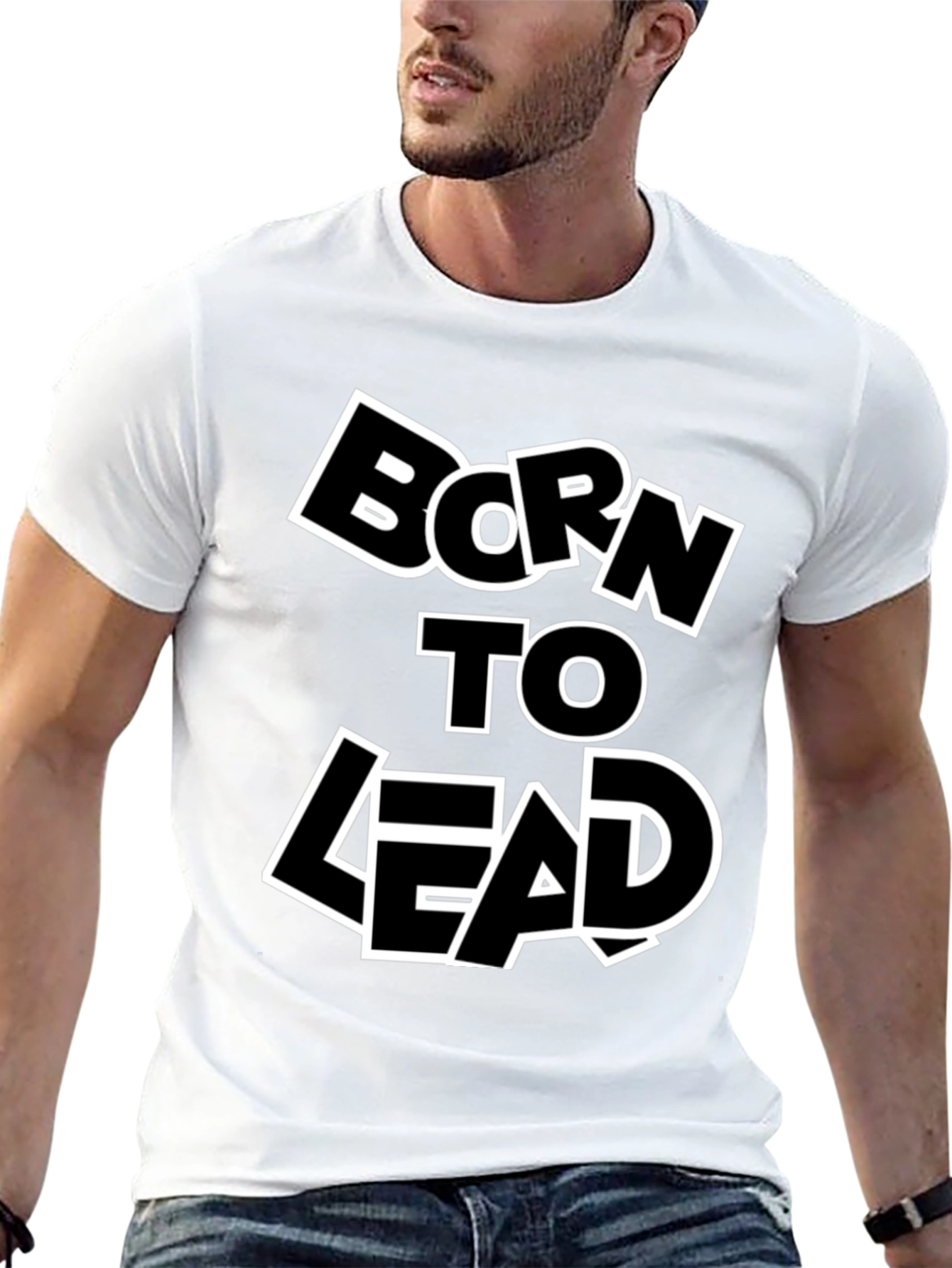 Black Born to Lead Graphic Print T-Shirt - Black view 13
