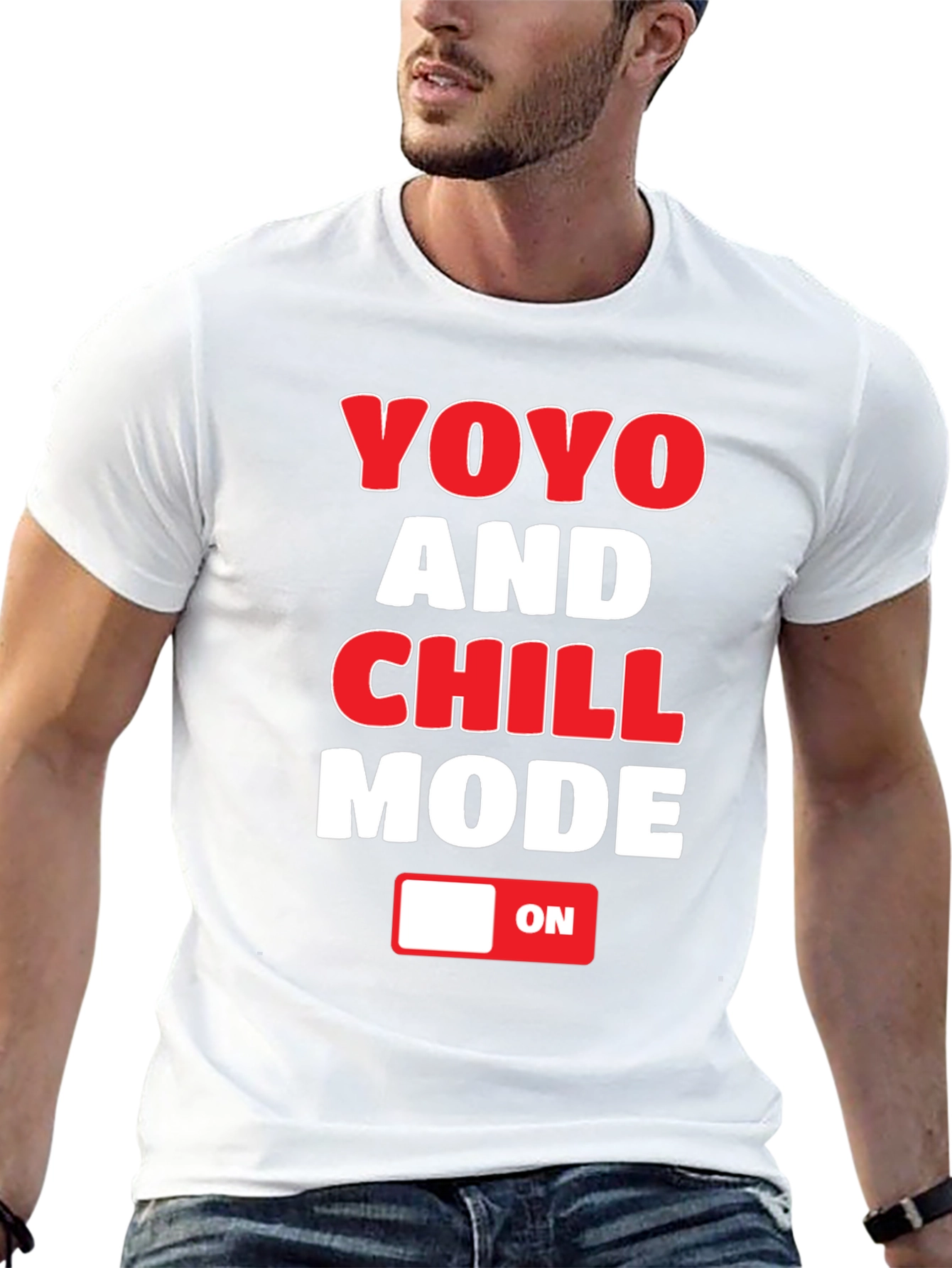 Black YOYO and CHILL Mode T-Shirt - Novelty Graphic Tee view 13