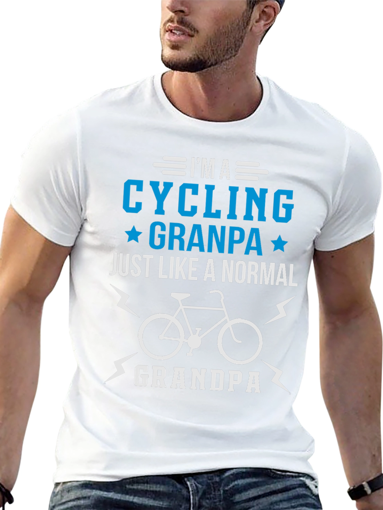 Black Cycling Grandpa T-Shirt - Cool Gift for Grandfathers view 13