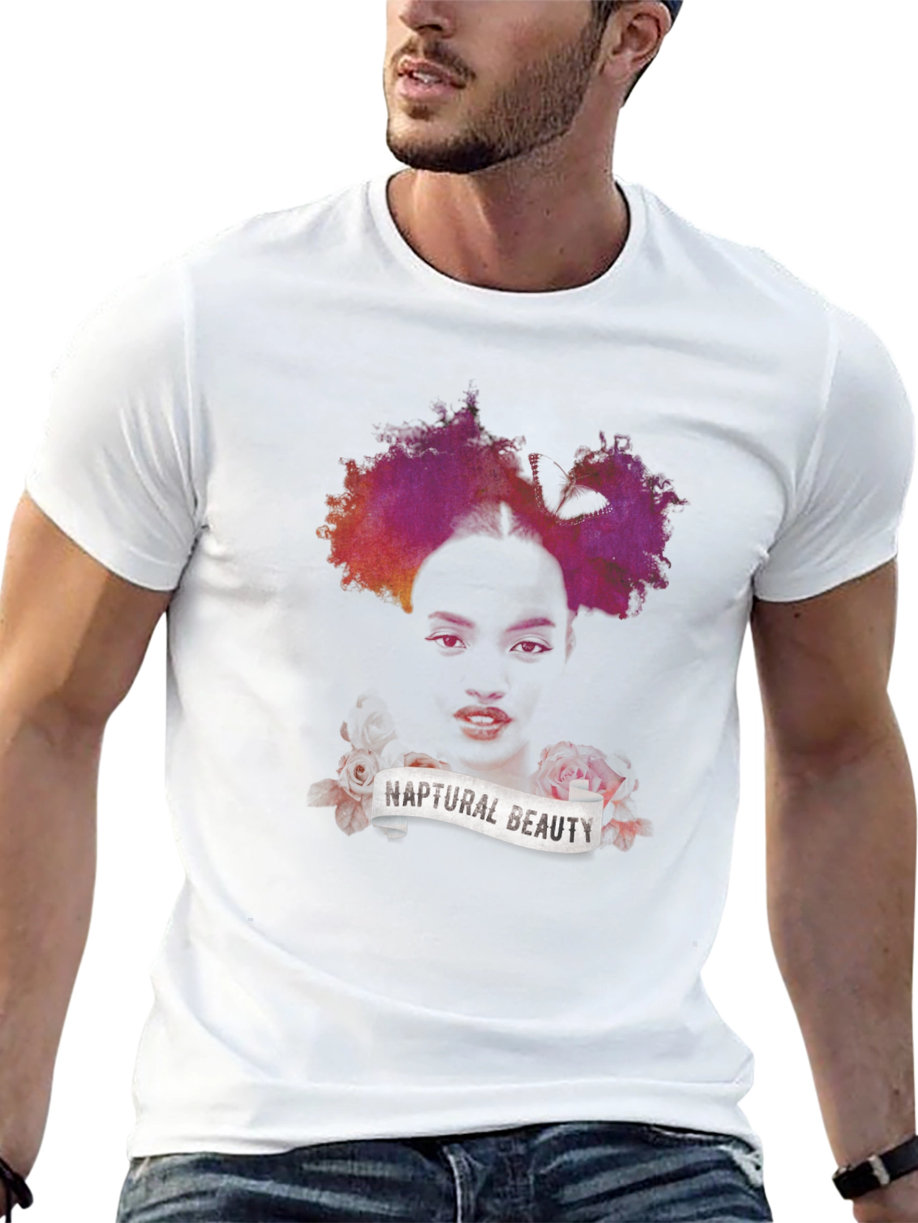 Black Naptural Beauty Graphic Tee - Black Unisex T-Shirt view 13