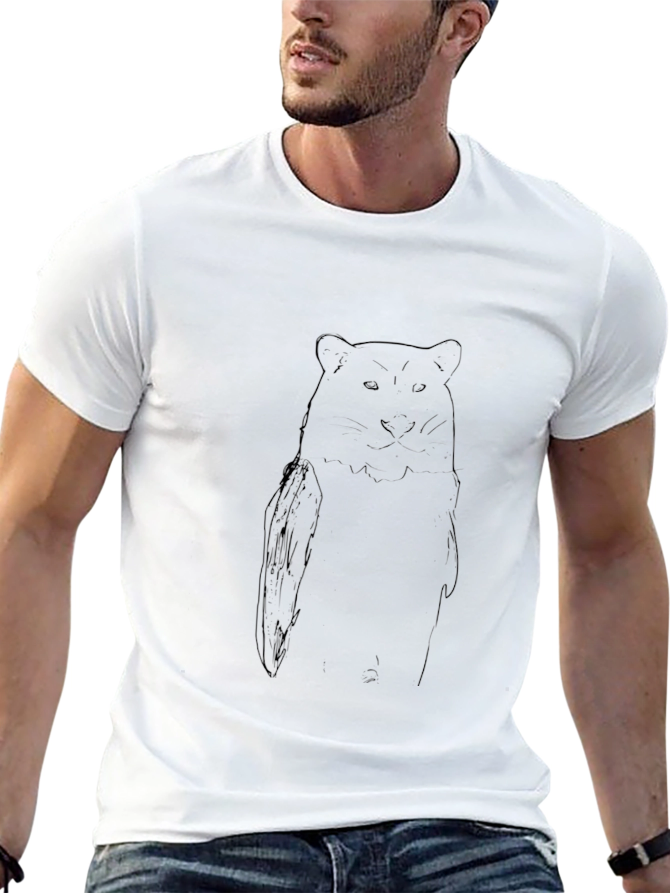 Black Black T-Shirt with Bear Graphic view 13
