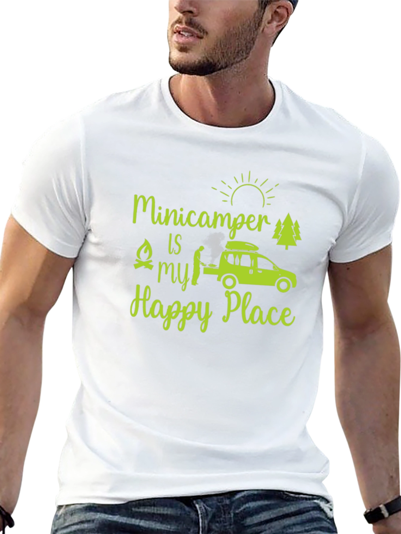 Black Minicamper Happy Place T-Shirt view 13