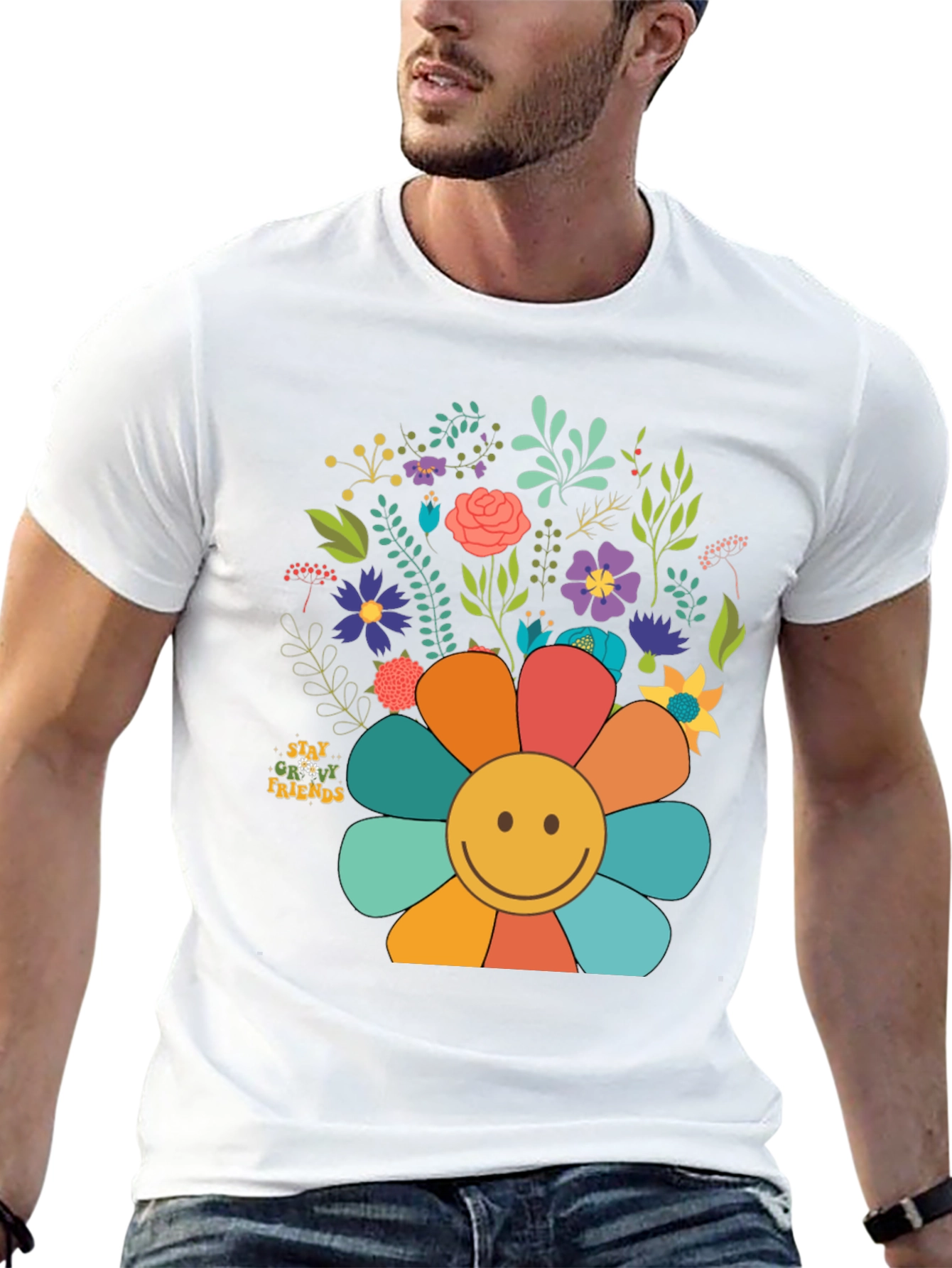Black Groovy Flower Power Tee view 13